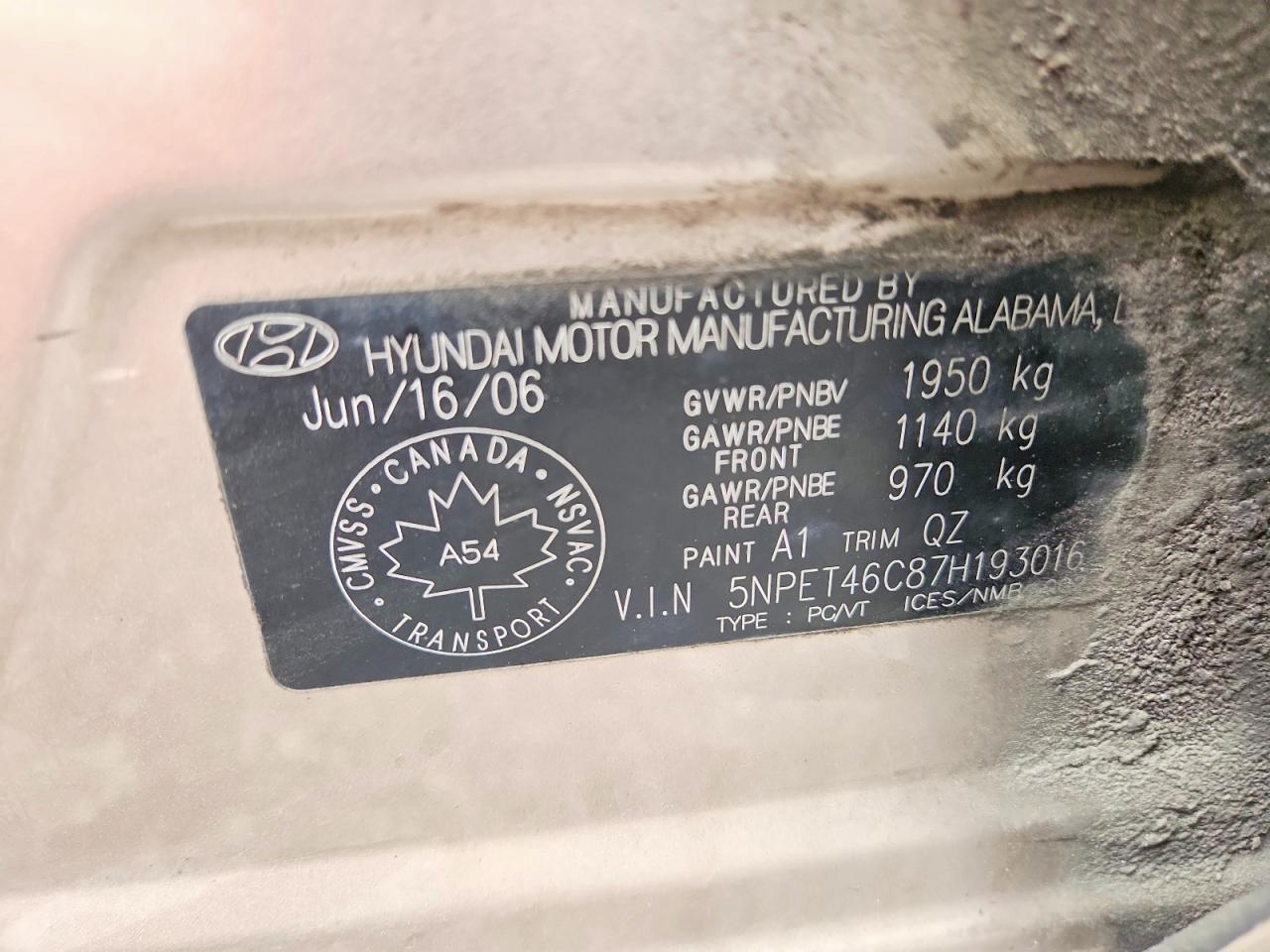 2007 Hyundai Sonata Gls Золотой vin: 5NPET46C87H193016