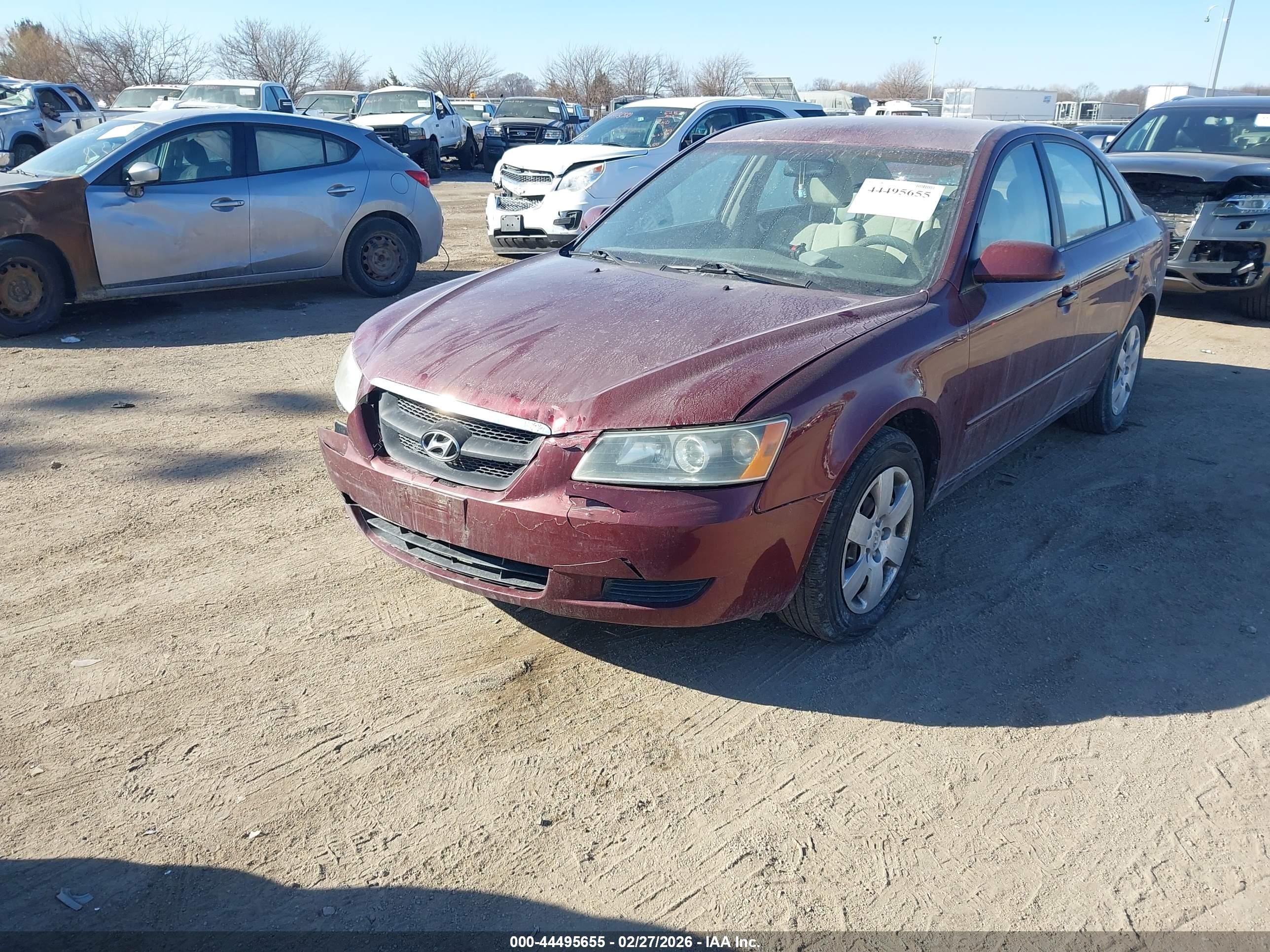 2007 Hyundai Sonata Gls Red vin: 5NPET46C87H296145