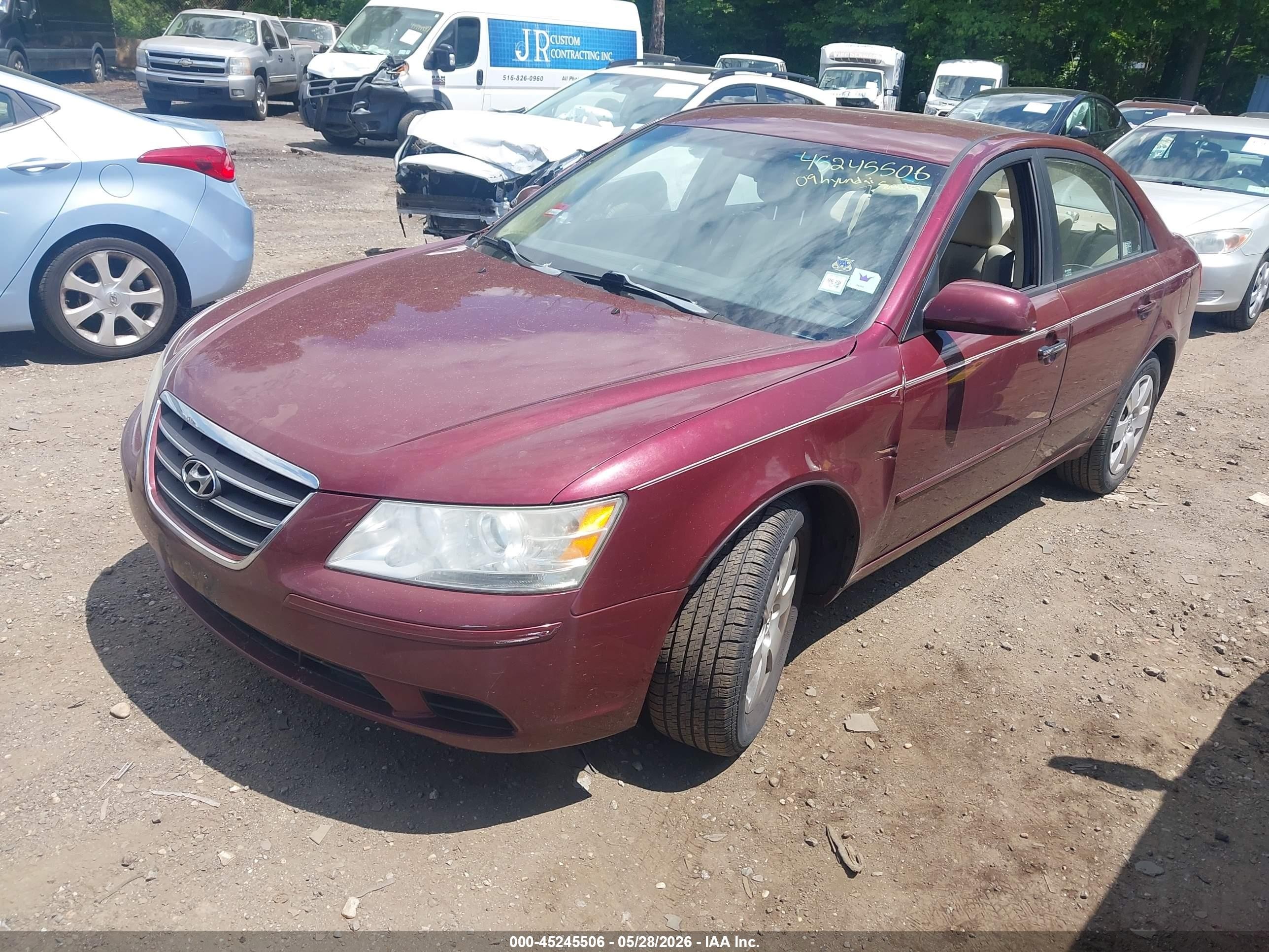 2009 Hyundai Sonata Gls Бордовый vin: 5NPET46C89H482528