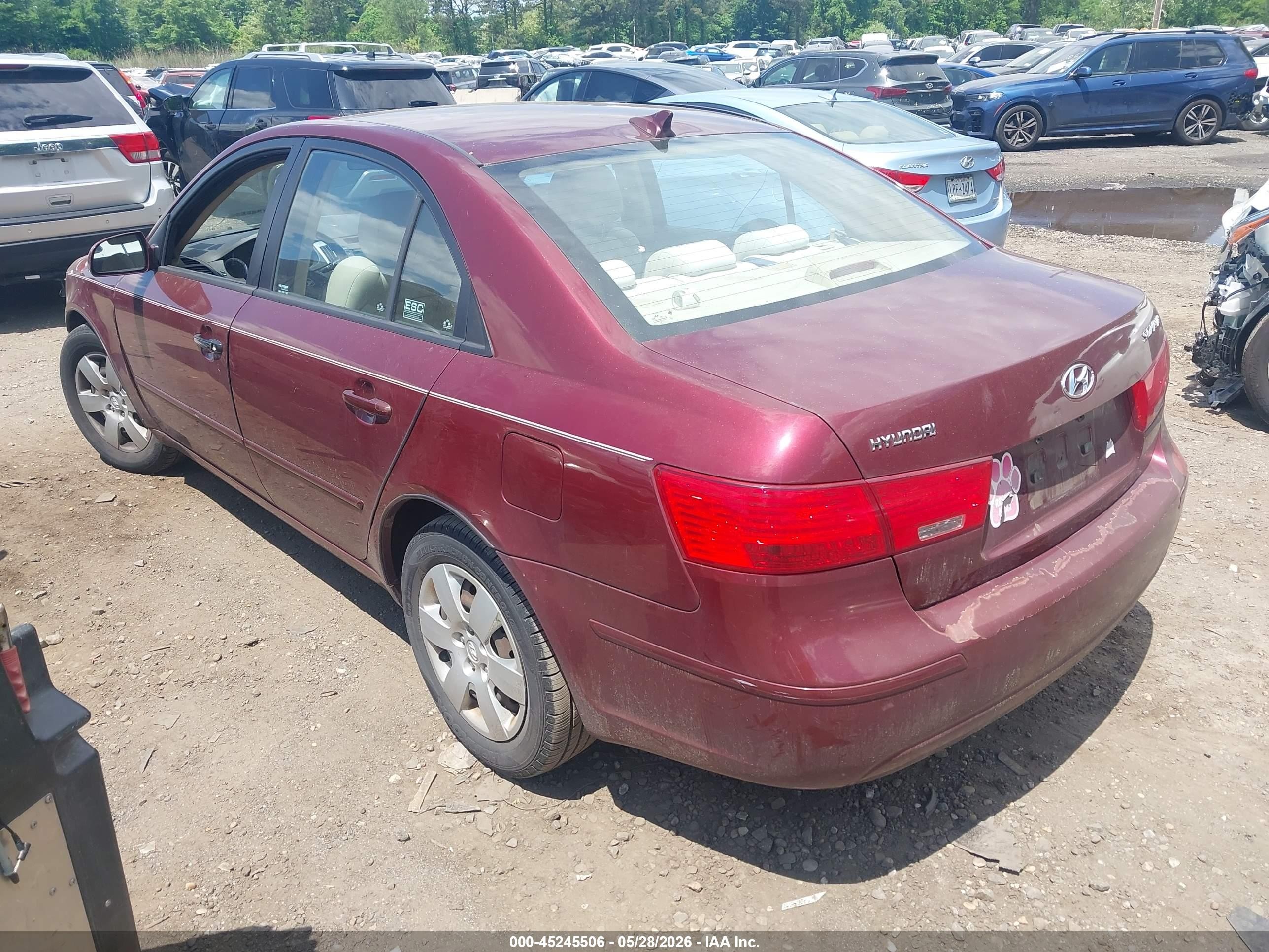 2009 Hyundai Sonata Gls Бордовый vin: 5NPET46C89H482528