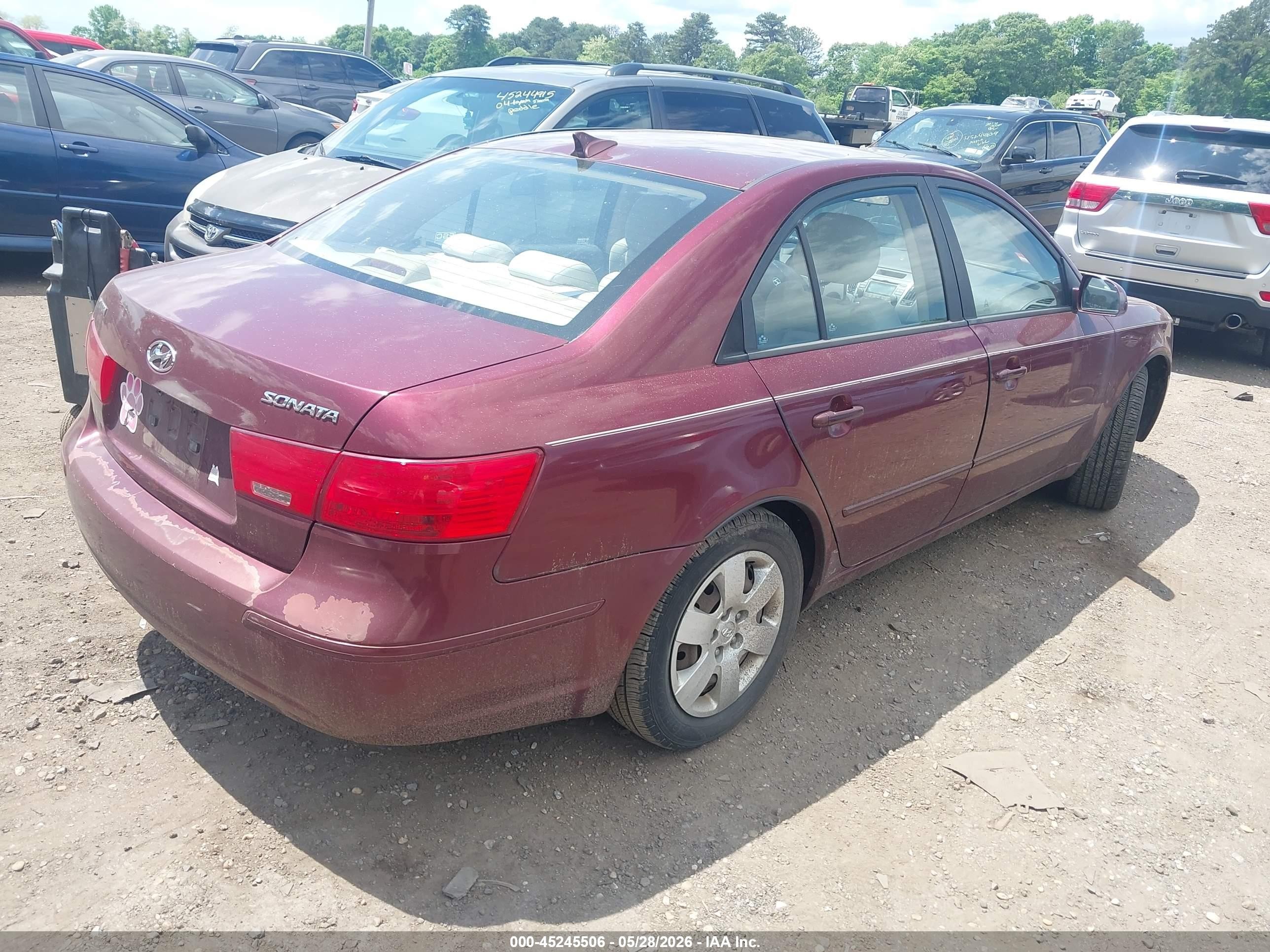 2009 Hyundai Sonata Gls Бордовый vin: 5NPET46C89H482528