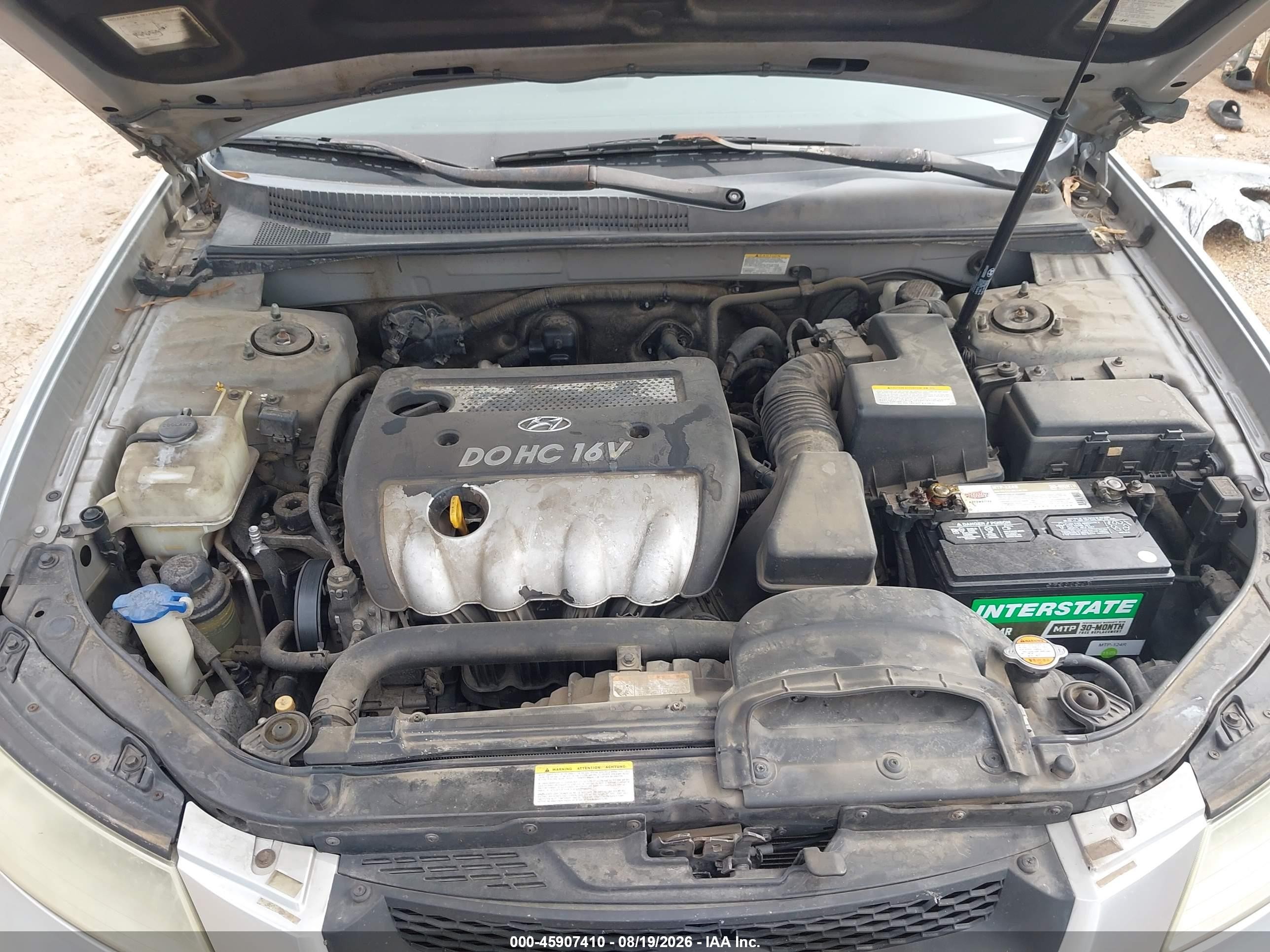 2006 Hyundai Sonata Gl Silver vin: 5NPET46C96H123765