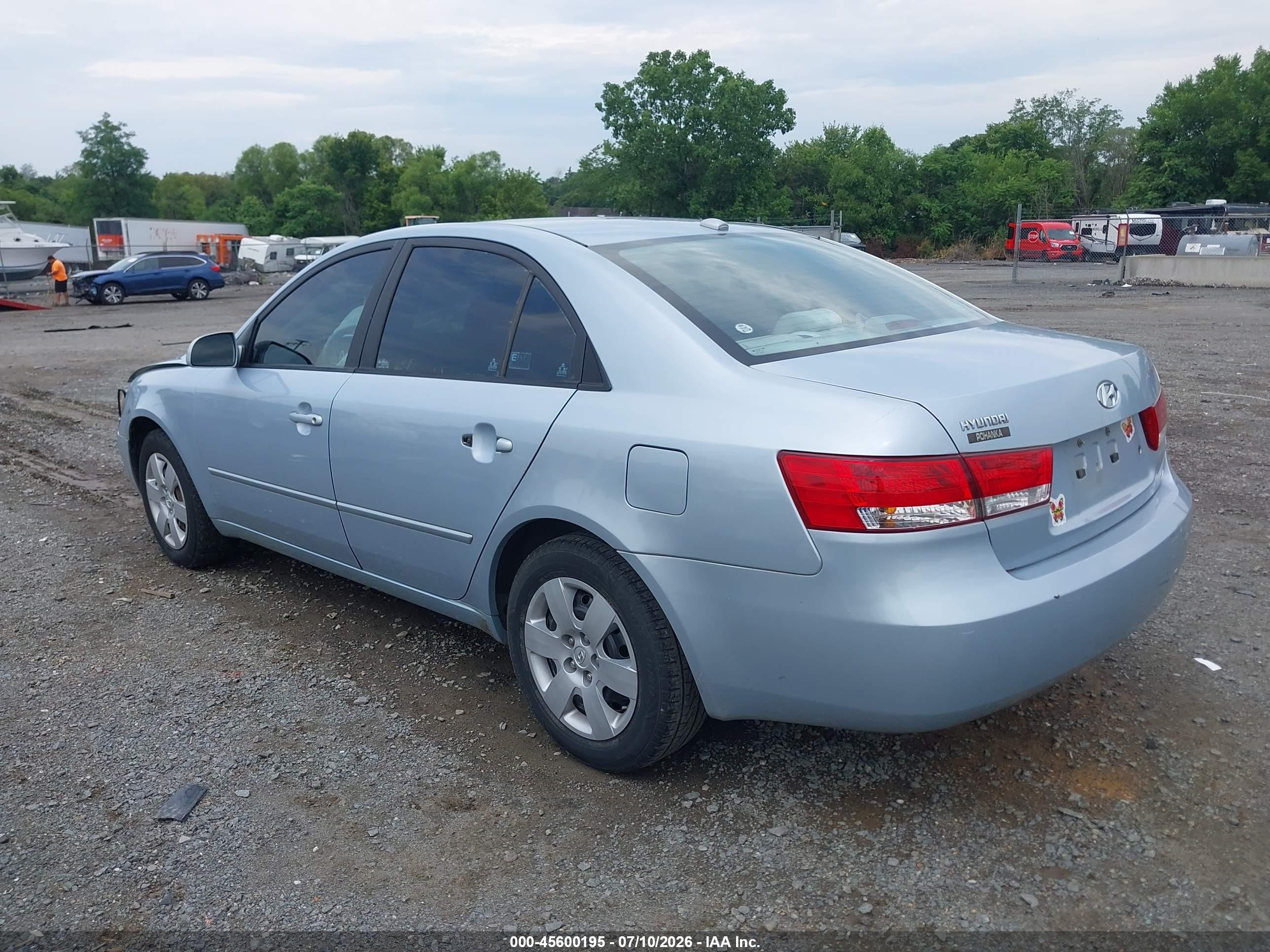 2007 Hyundai Sonata Gls/gls W/xm Light Blue vin: 5NPET46C97H294582