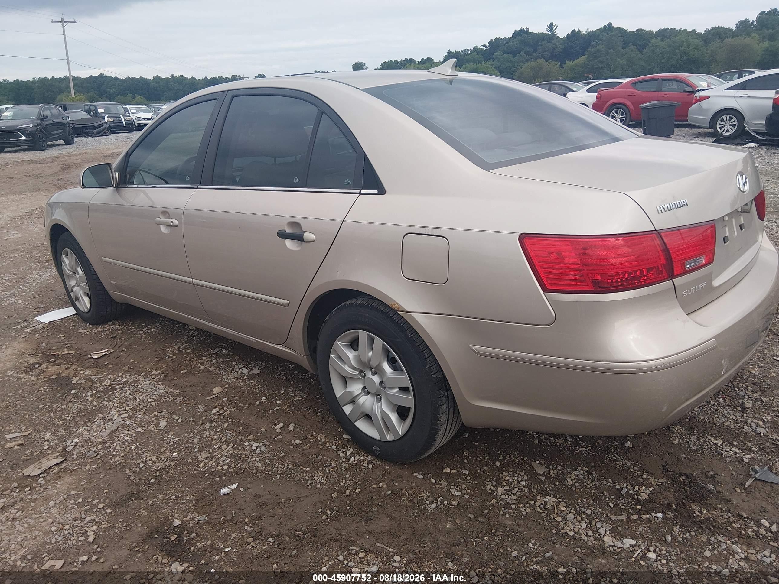 2009 Hyundai Sonata Gls Золотой vin: 5NPET46C99H475670