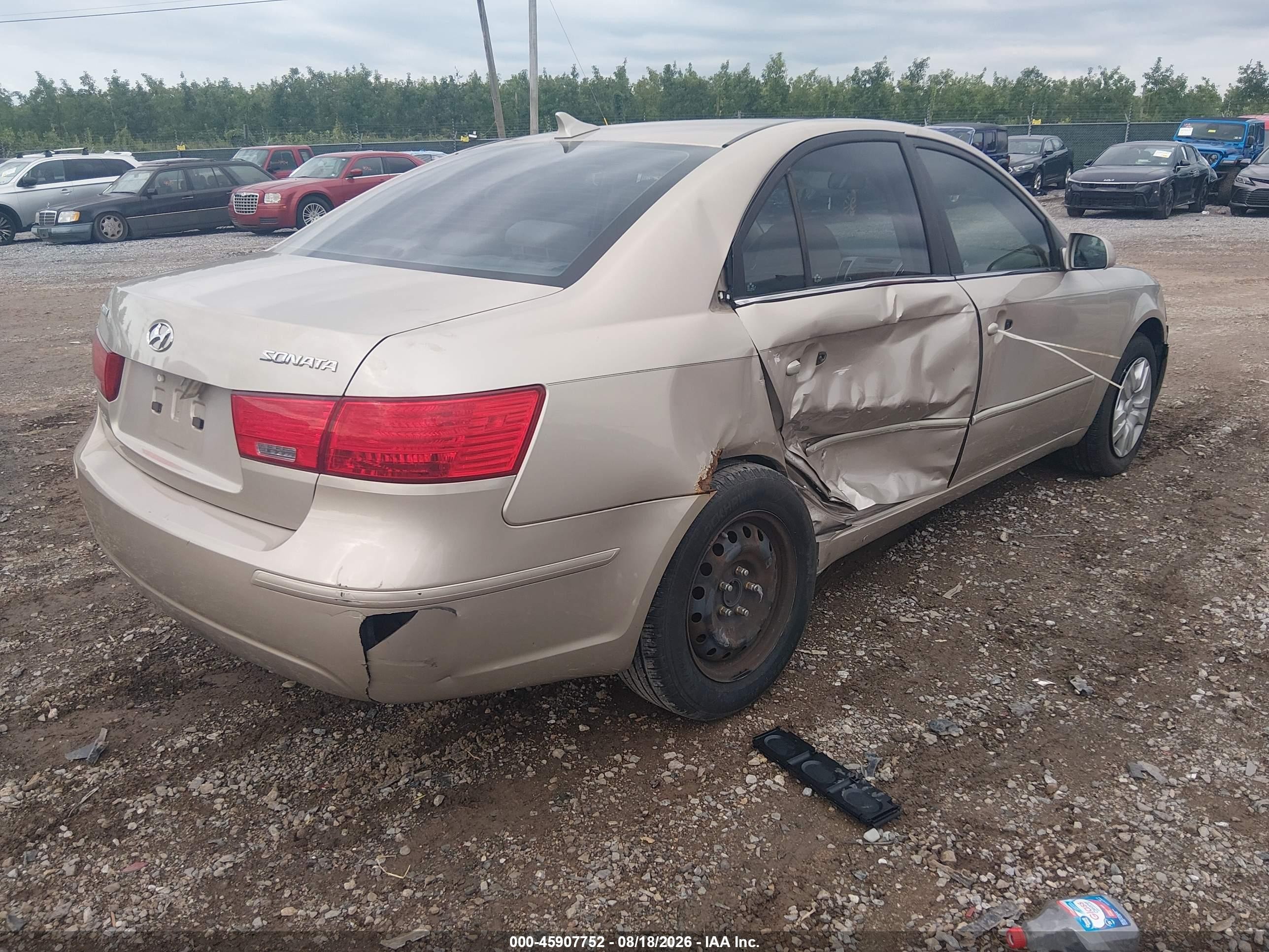 2009 Hyundai Sonata Gls Золотой vin: 5NPET46C99H475670