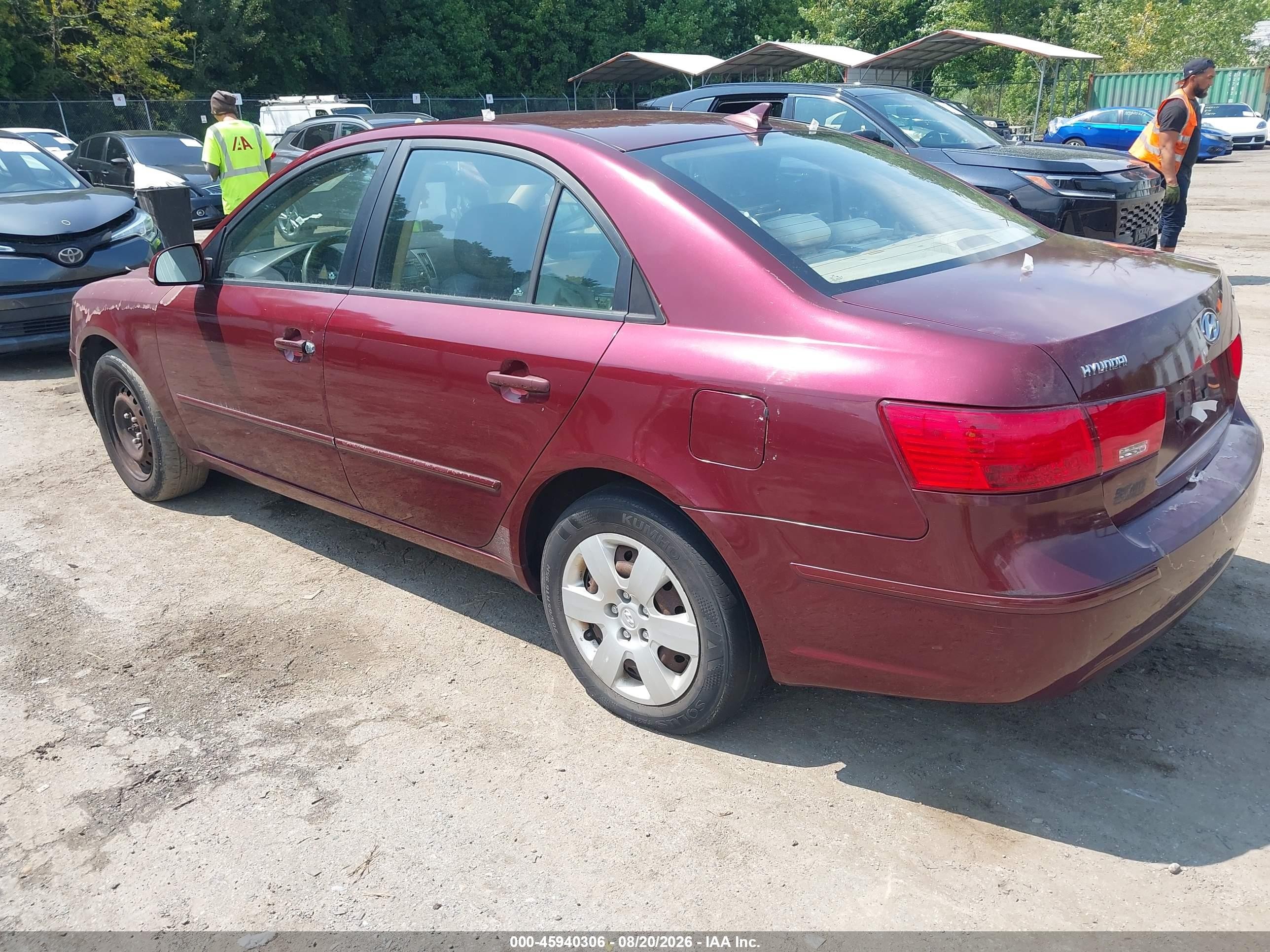 2009 Hyundai Sonata Gls Burgundy vin: 5NPET46C99H490234