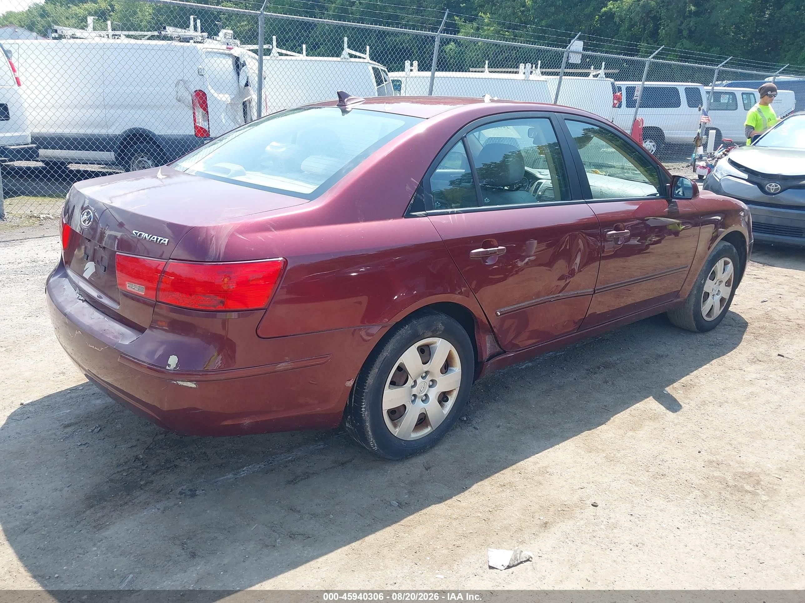 2009 Hyundai Sonata Gls Burgundy vin: 5NPET46C99H490234