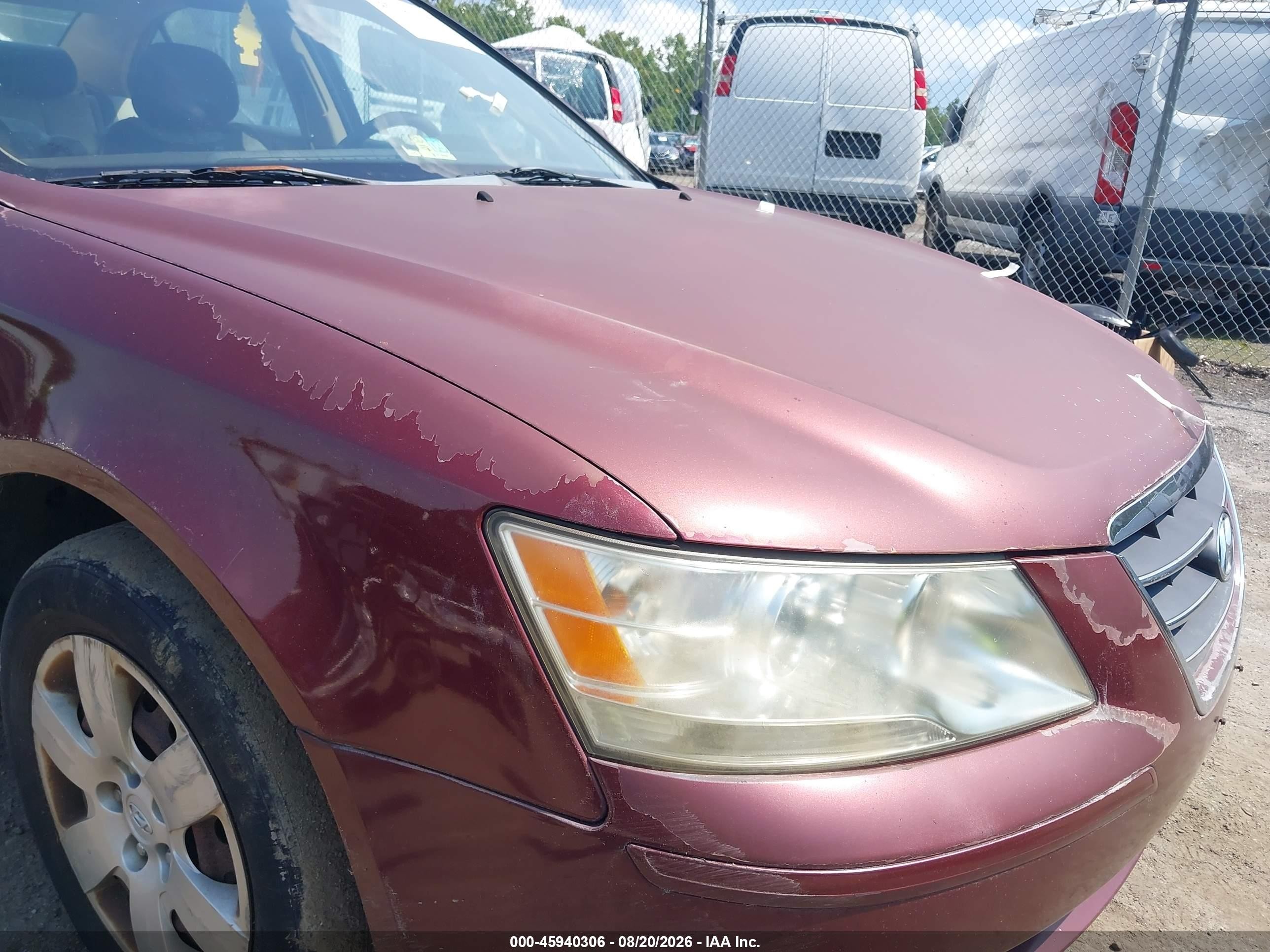2009 Hyundai Sonata Gls Burgundy vin: 5NPET46C99H490234