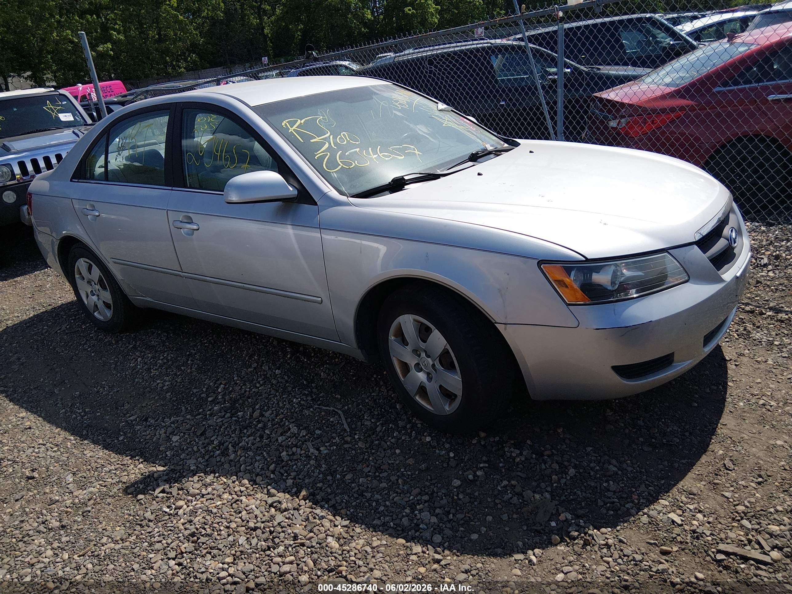 2008 Hyundai Sonata Gls Silver vin: 5NPET46CX8H354242