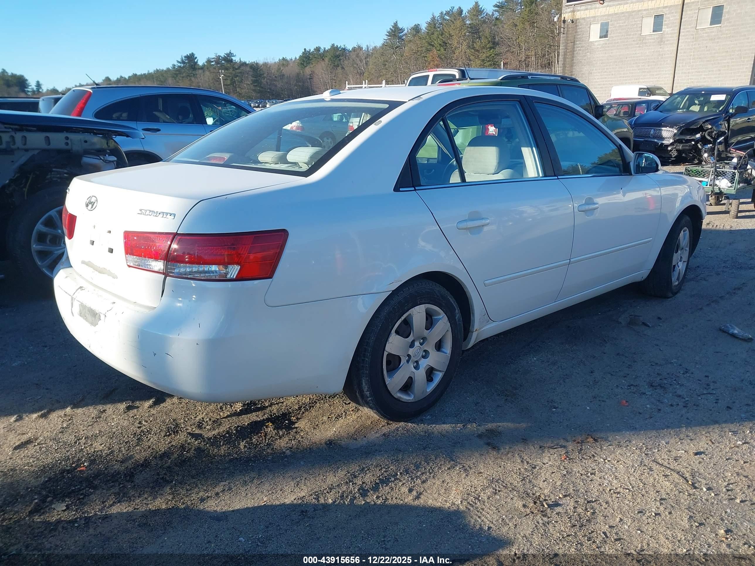 2008 Hyundai Sonata Gls White vin: 5NPET46CX8H399116