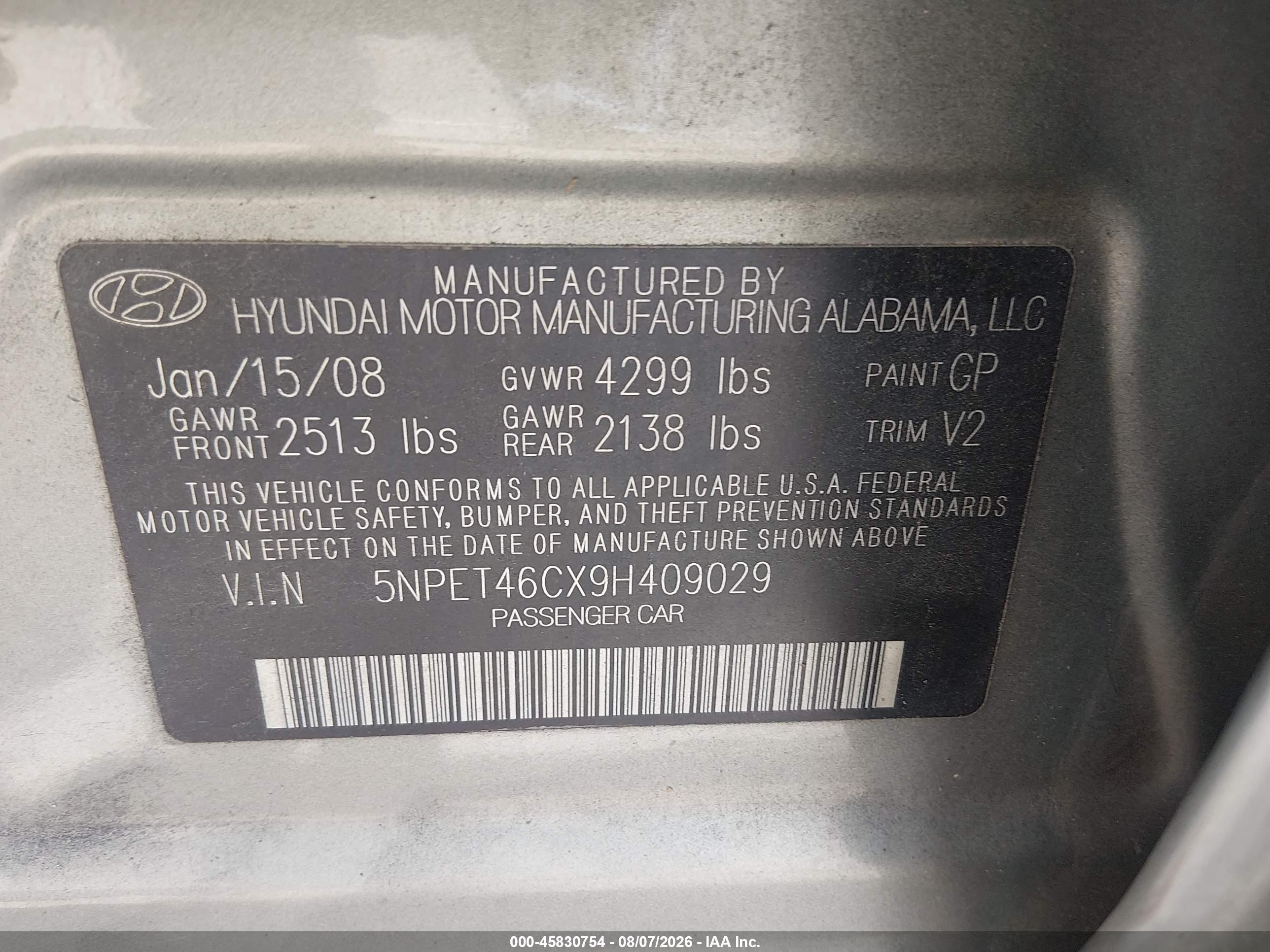 2009 Hyundai Sonata Gls Желто-коричневый vin: 5NPET46CX9H409029
