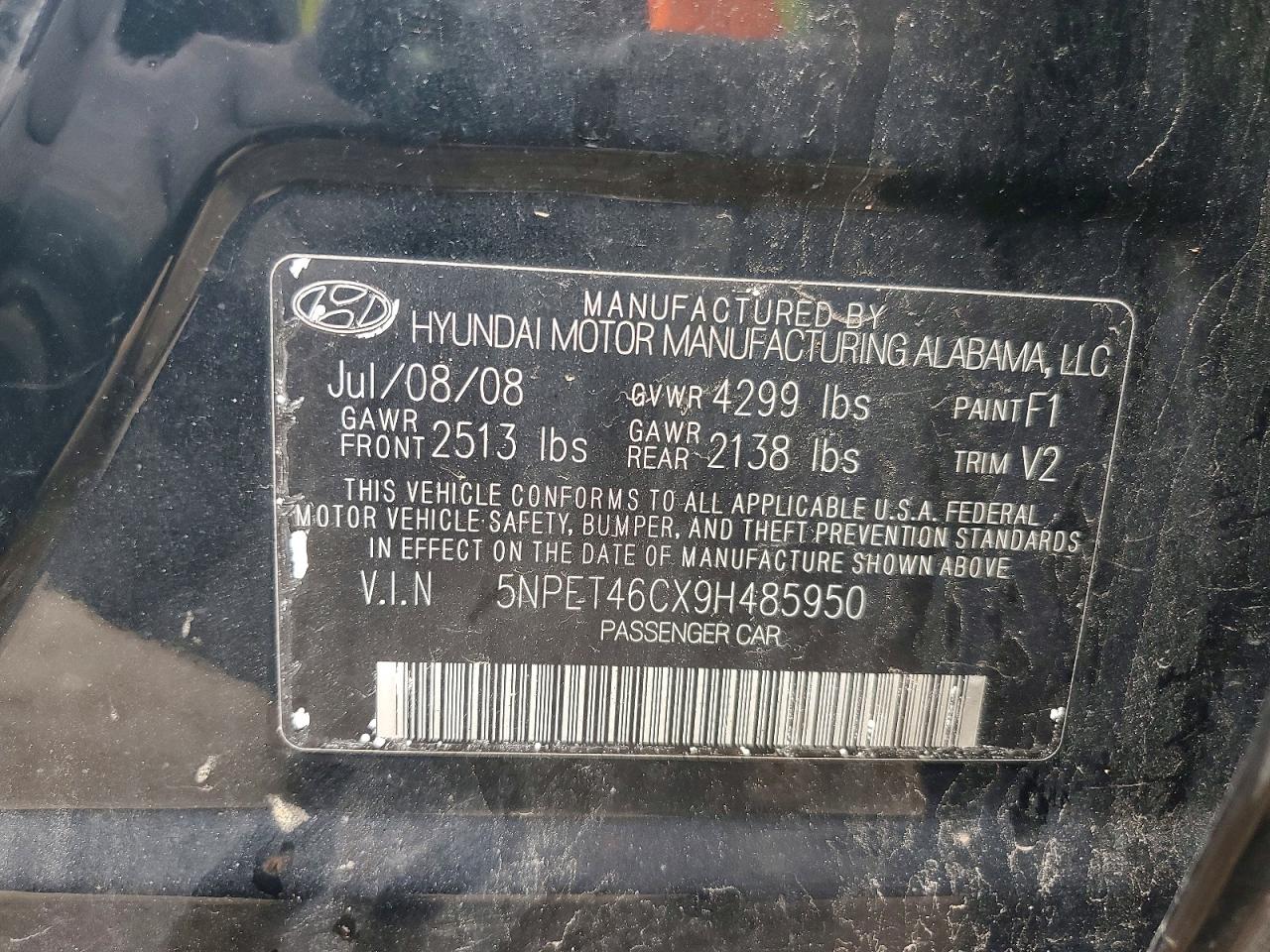2009 Hyundai Sonata Gls Black vin: 5NPET46CX9H485950