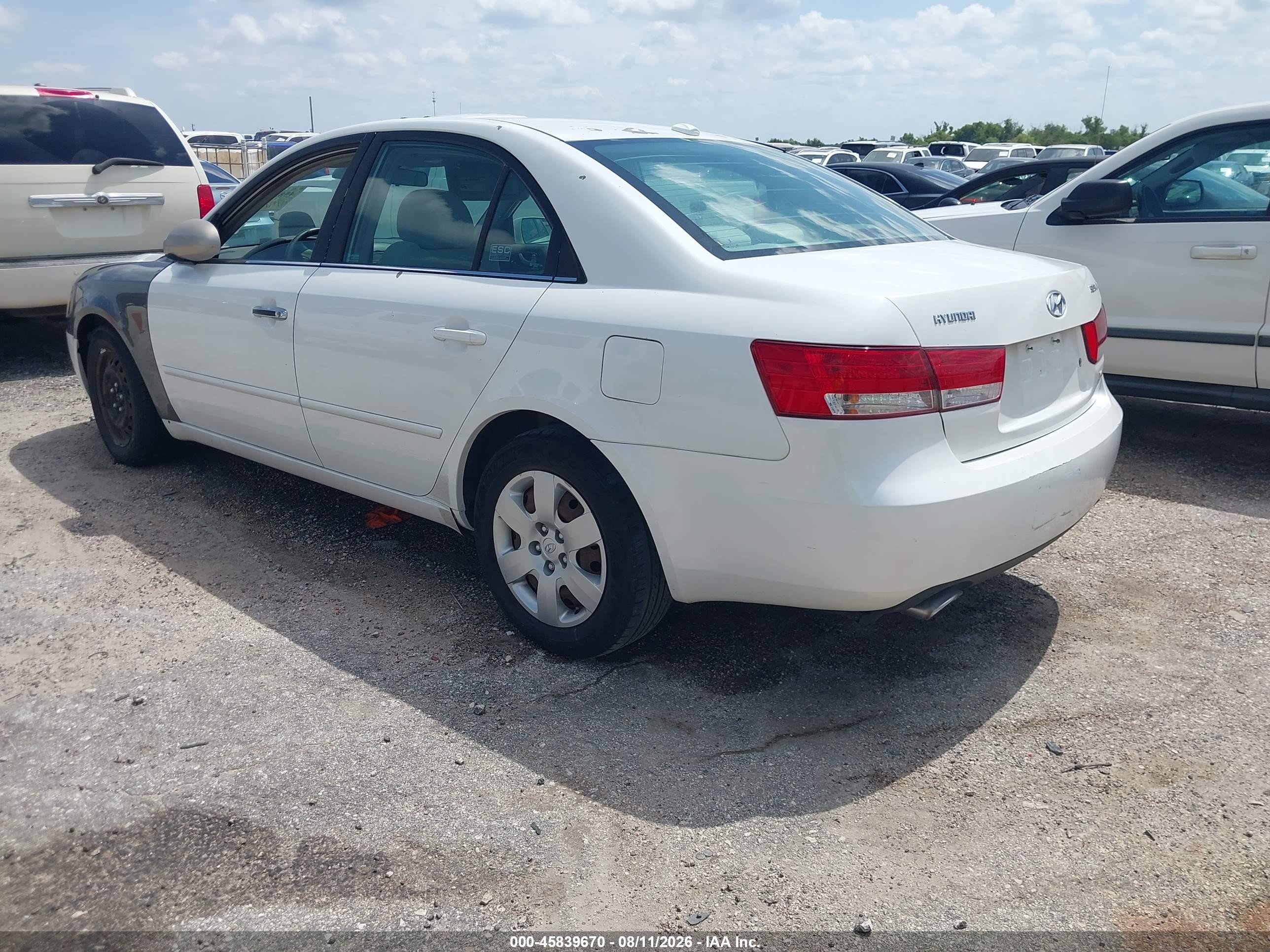 2008 Hyundai Sonata Gls V6 White vin: 5NPET46F18H327229