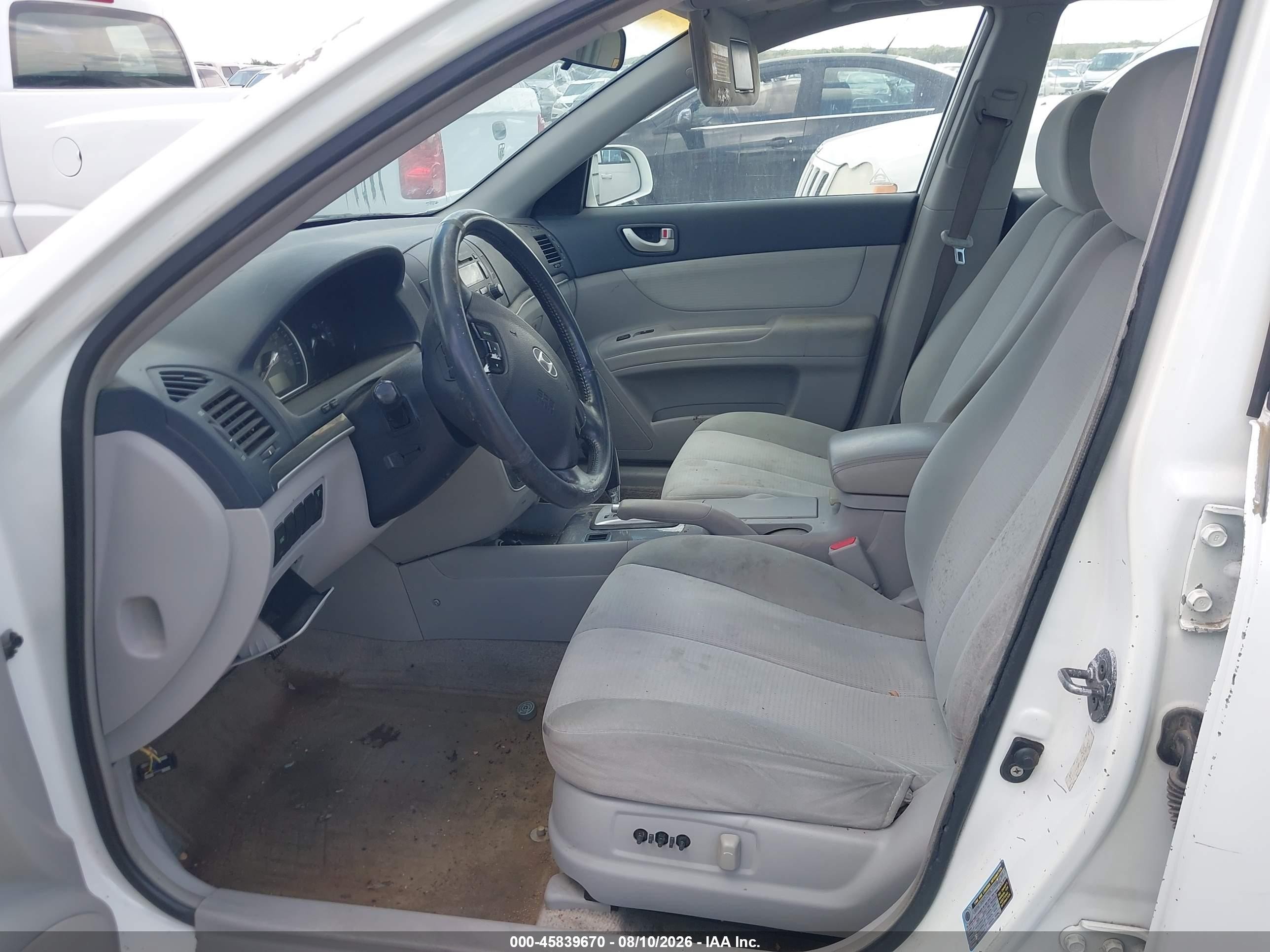 2008 Hyundai Sonata Gls V6 White vin: 5NPET46F18H327229