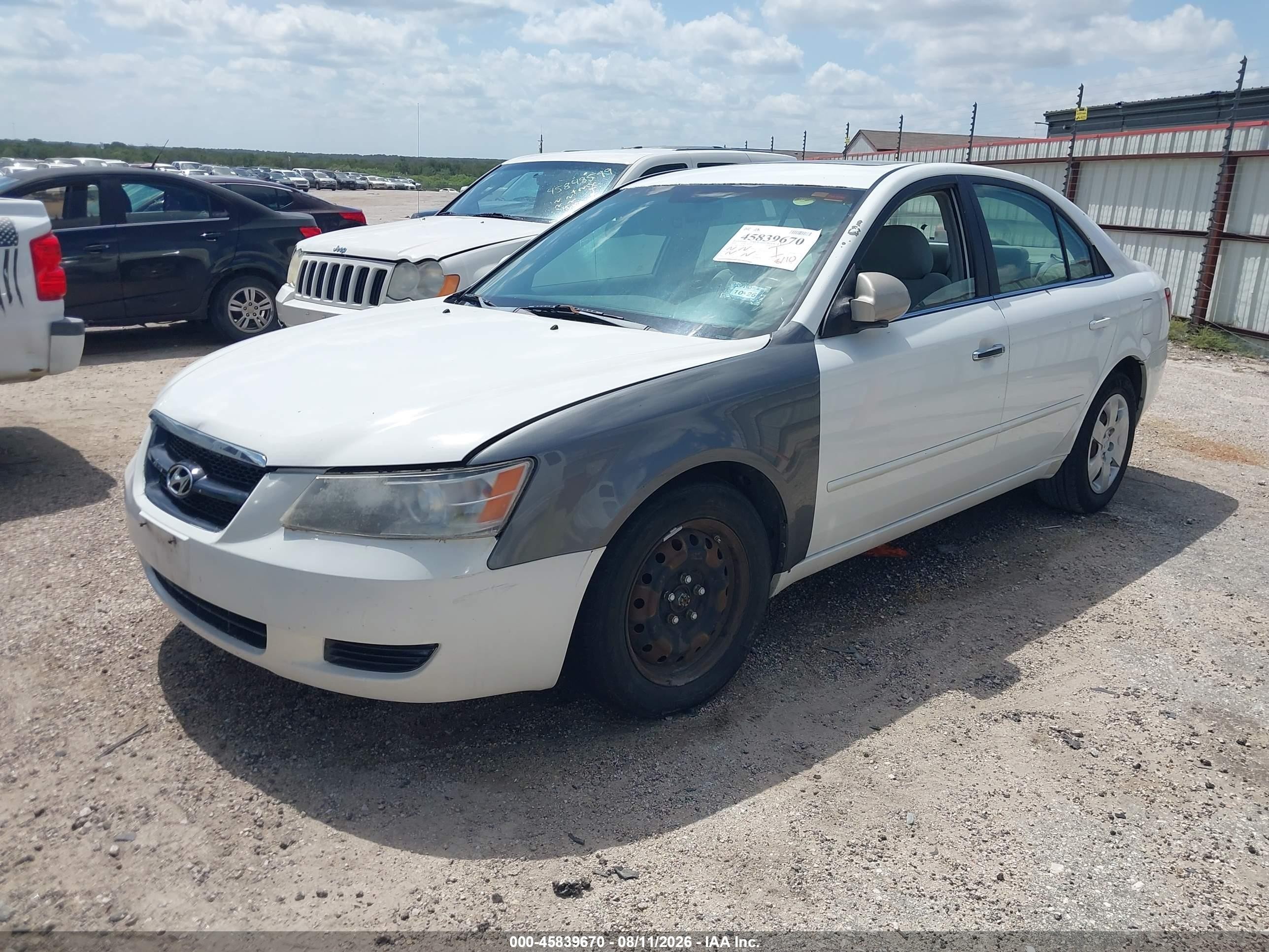 2008 Hyundai Sonata Gls V6 White vin: 5NPET46F18H327229
