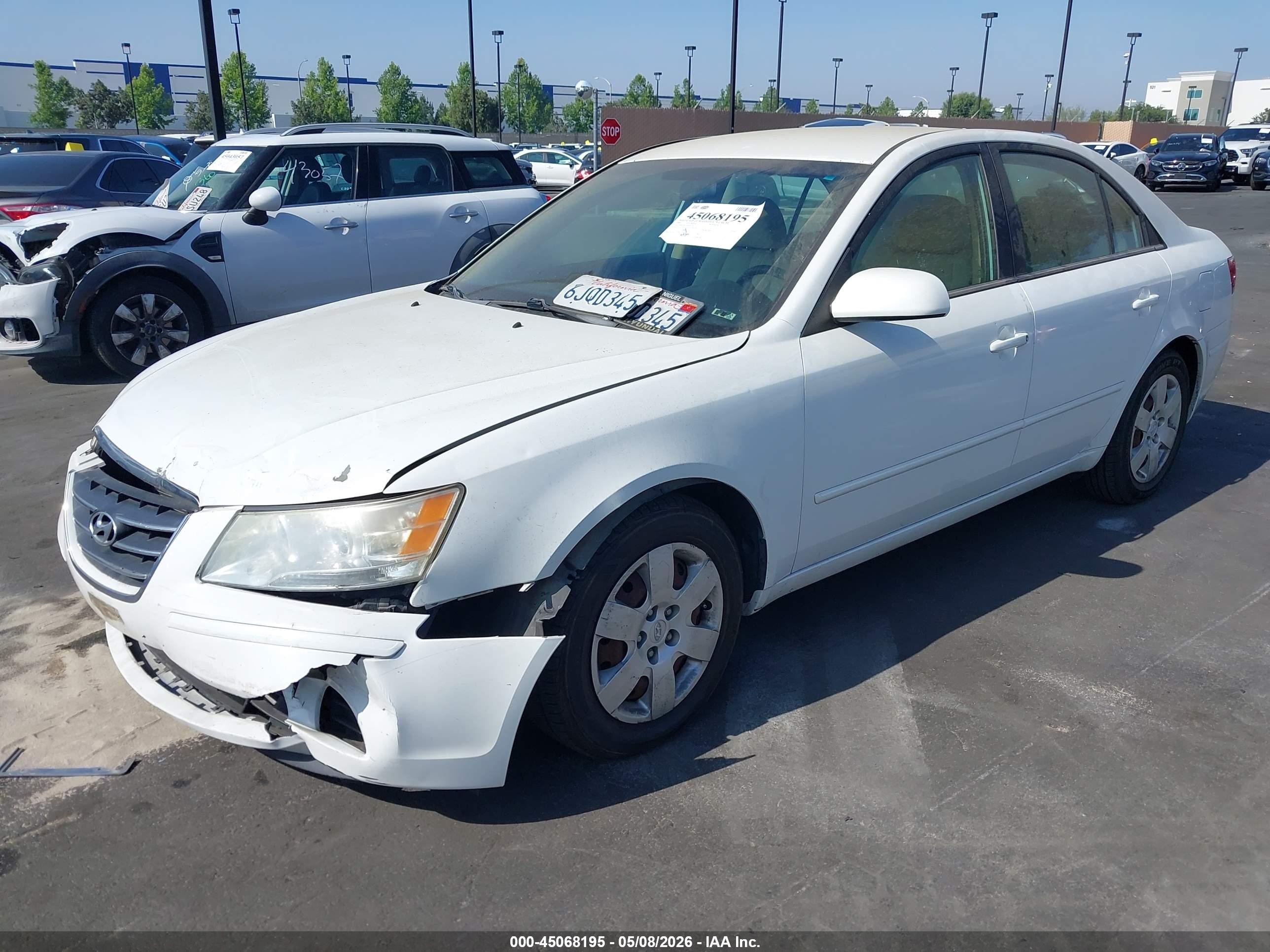 2009 Hyundai Sonata Gls V6 White vin: 5NPET46F19H467279