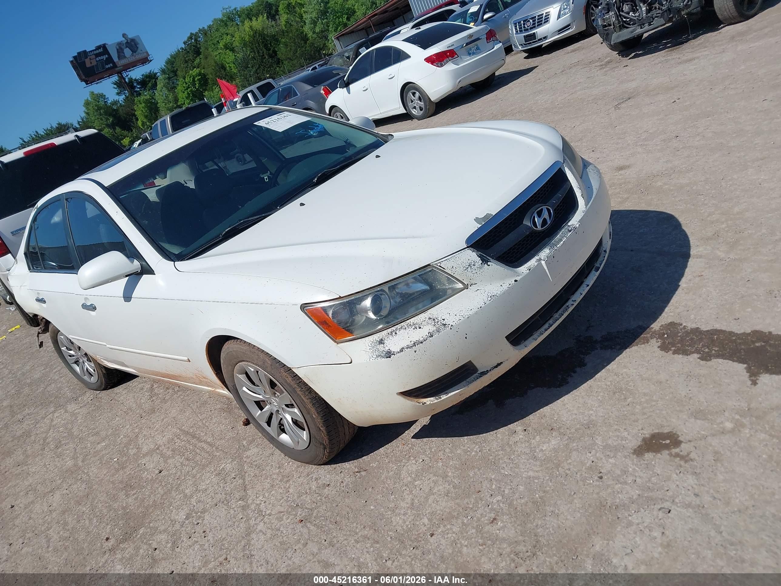 2008 Hyundai Sonata Gls V6 White vin: 5NPET46F28H318748