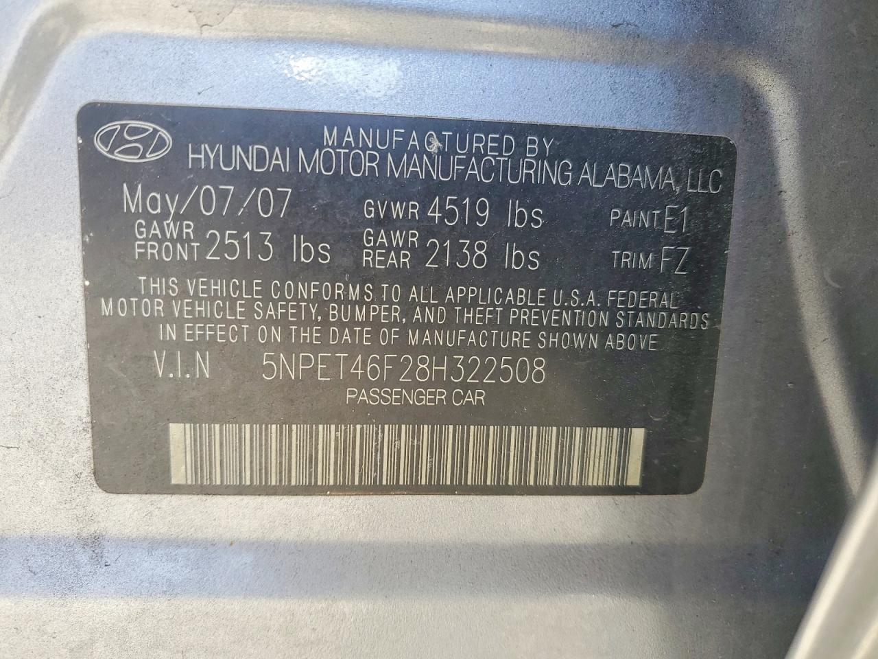 2008 Hyundai Sonata Gls Серебряный vin: 5NPET46F28H322508