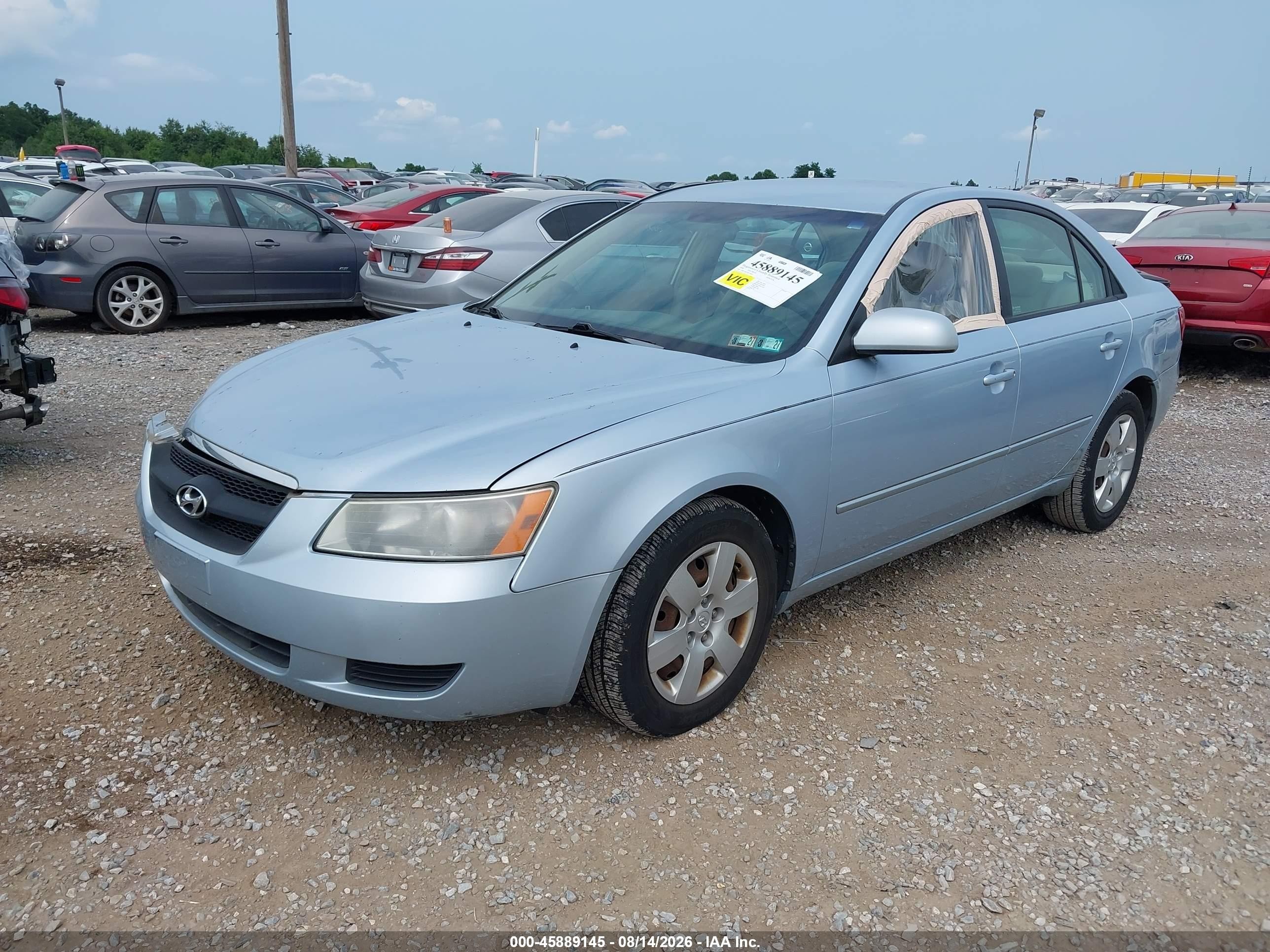 2008 Hyundai Sonata Gls V6 Light Blue vin: 5NPET46F28H378819