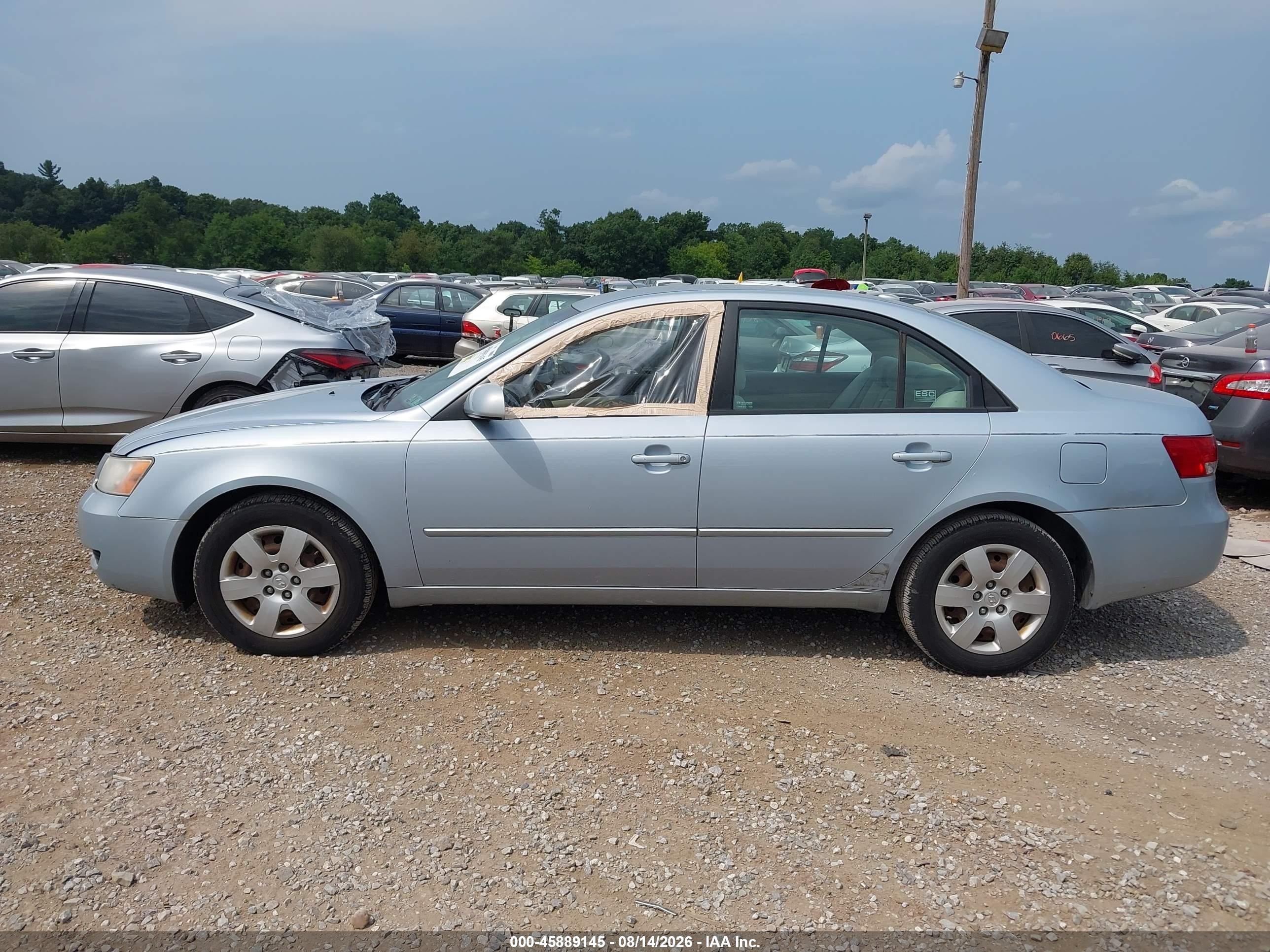 2008 Hyundai Sonata Gls V6 Light Blue vin: 5NPET46F28H378819