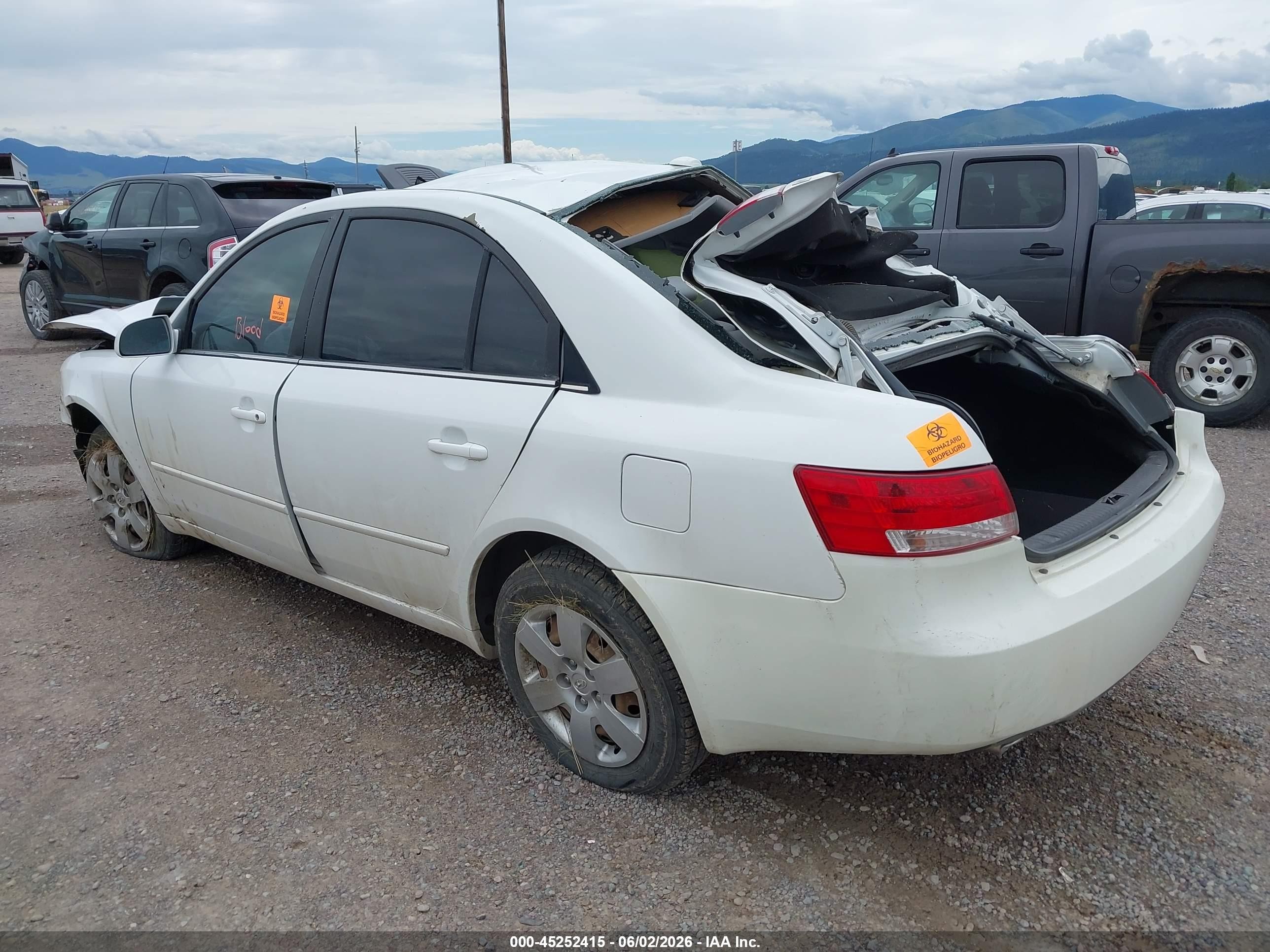 2008 Hyundai Sonata Gls V6 White vin: 5NPET46F58H328948
