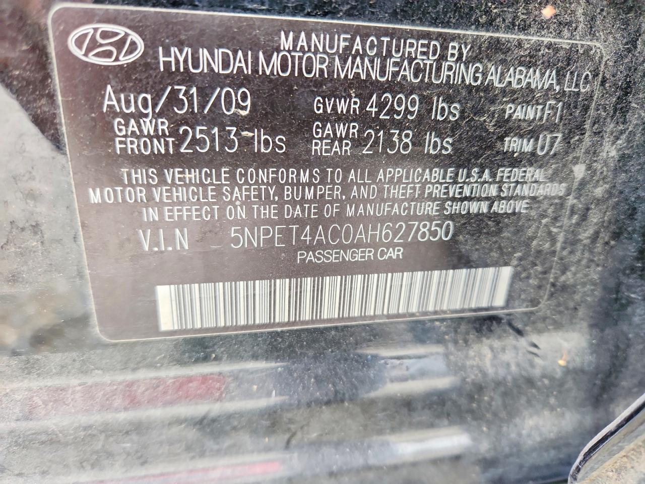 2010 Hyundai Sonata Gls Black vin: 5NPET4AC0AH627850