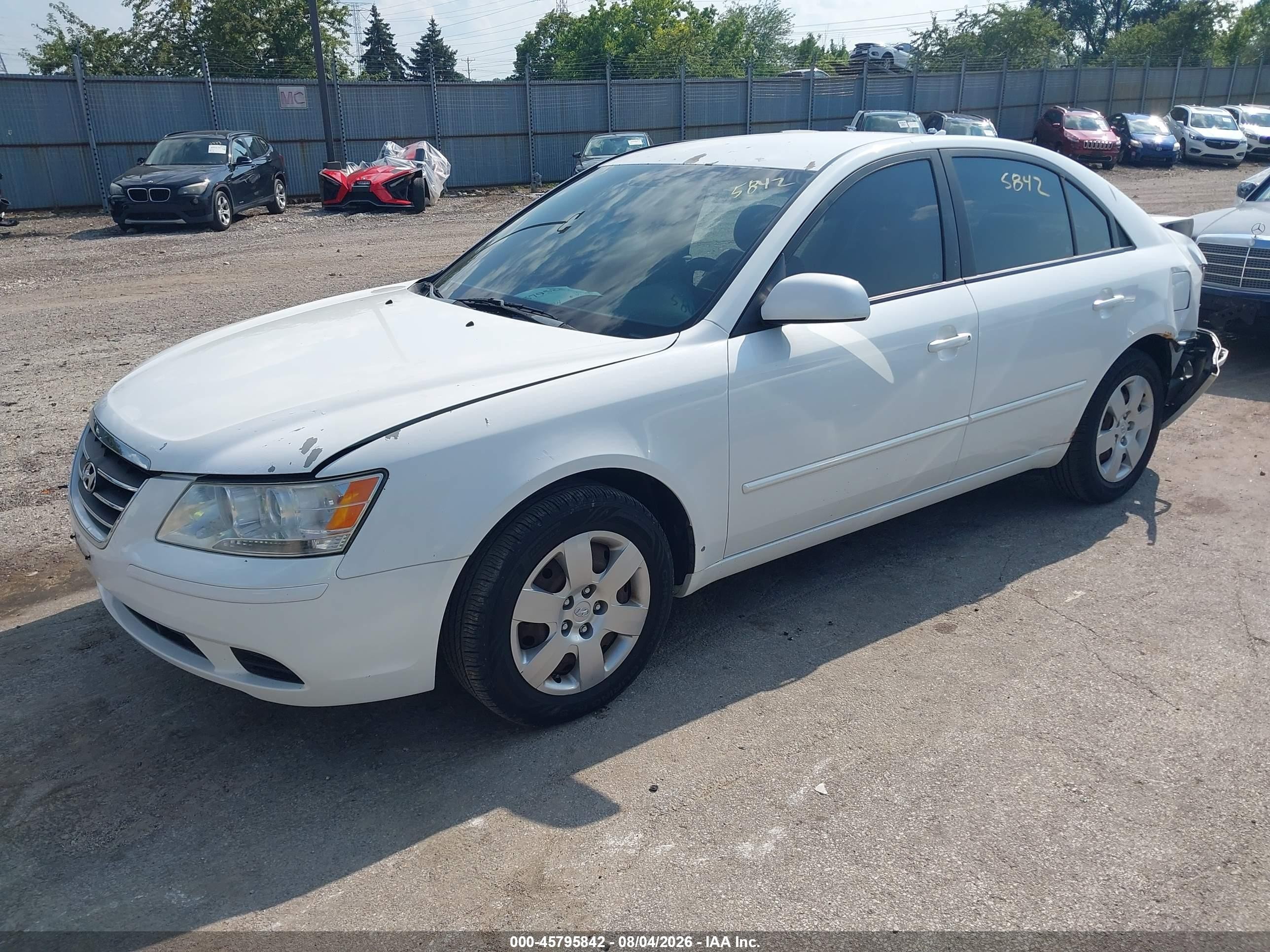 2010 Hyundai Sonata Gls White vin: 5NPET4AC1AH597810
