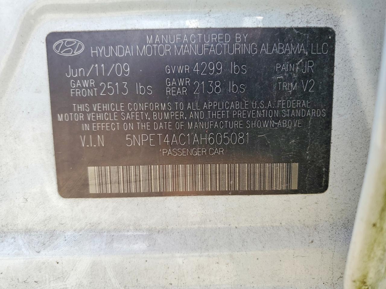 2010 Hyundai Sonata Gls White vin: 5NPET4AC1AH605081