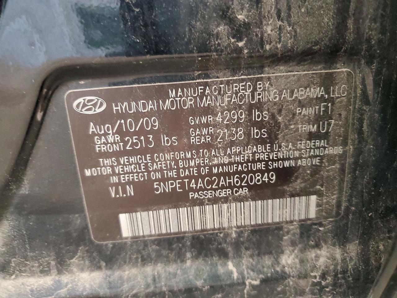 2010 Hyundai Sonata Gls Black vin: 5NPET4AC2AH620849