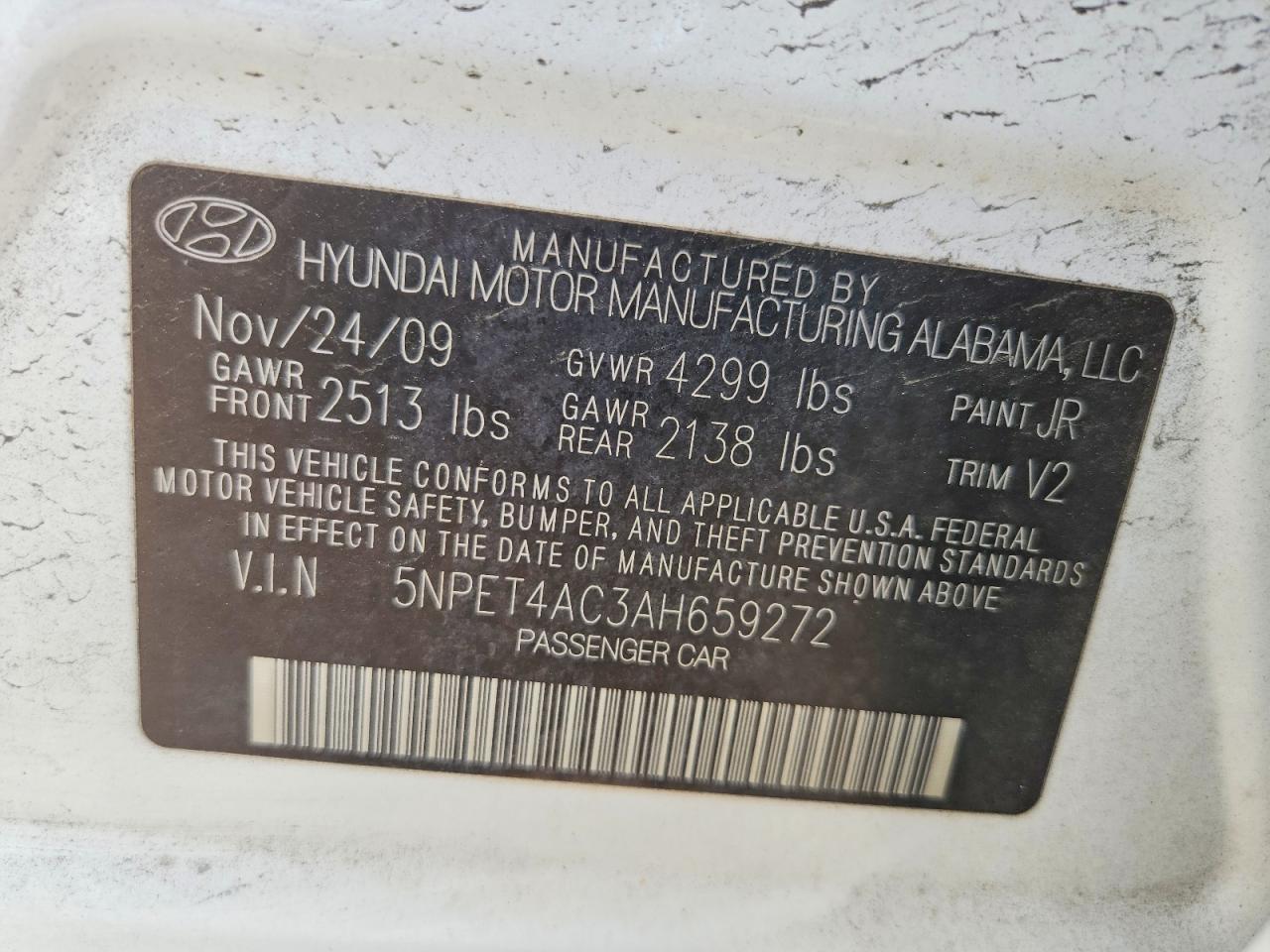 2010 Hyundai Sonata Gls Белый vin: 5NPET4AC3AH659272