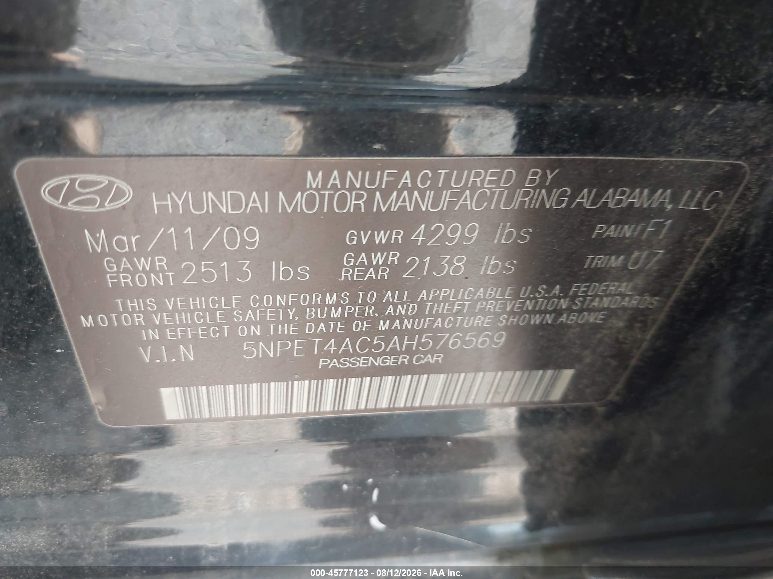 2010 Hyundai Sonata Gls Black vin: 5NPET4AC5AH576569