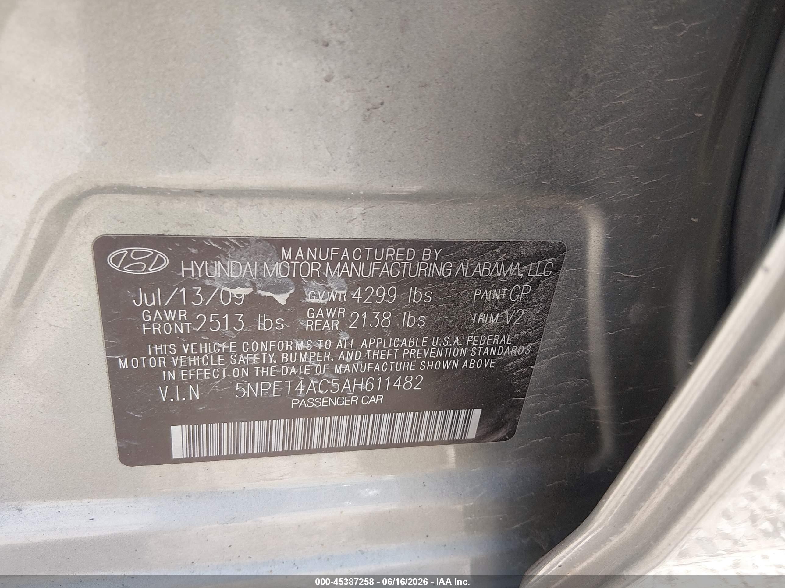 2010 Hyundai Sonata Gls Green vin: 5NPET4AC5AH611482