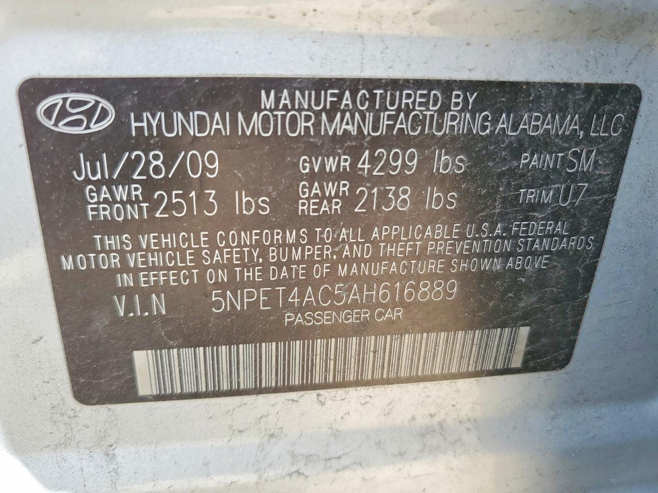 2010 Hyundai Sonata Gls Silver vin: 5NPET4AC5AH616889