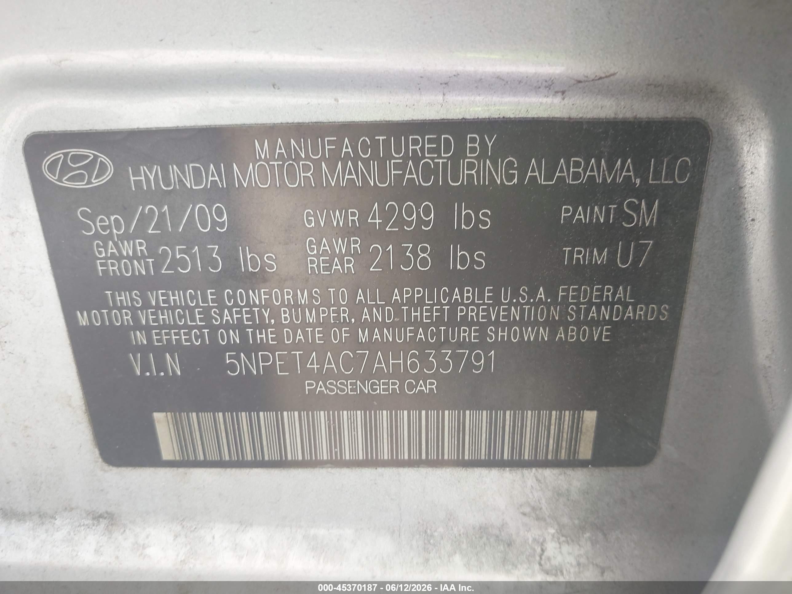 2010 Hyundai Sonata Gls Silver vin: 5NPET4AC7AH633791