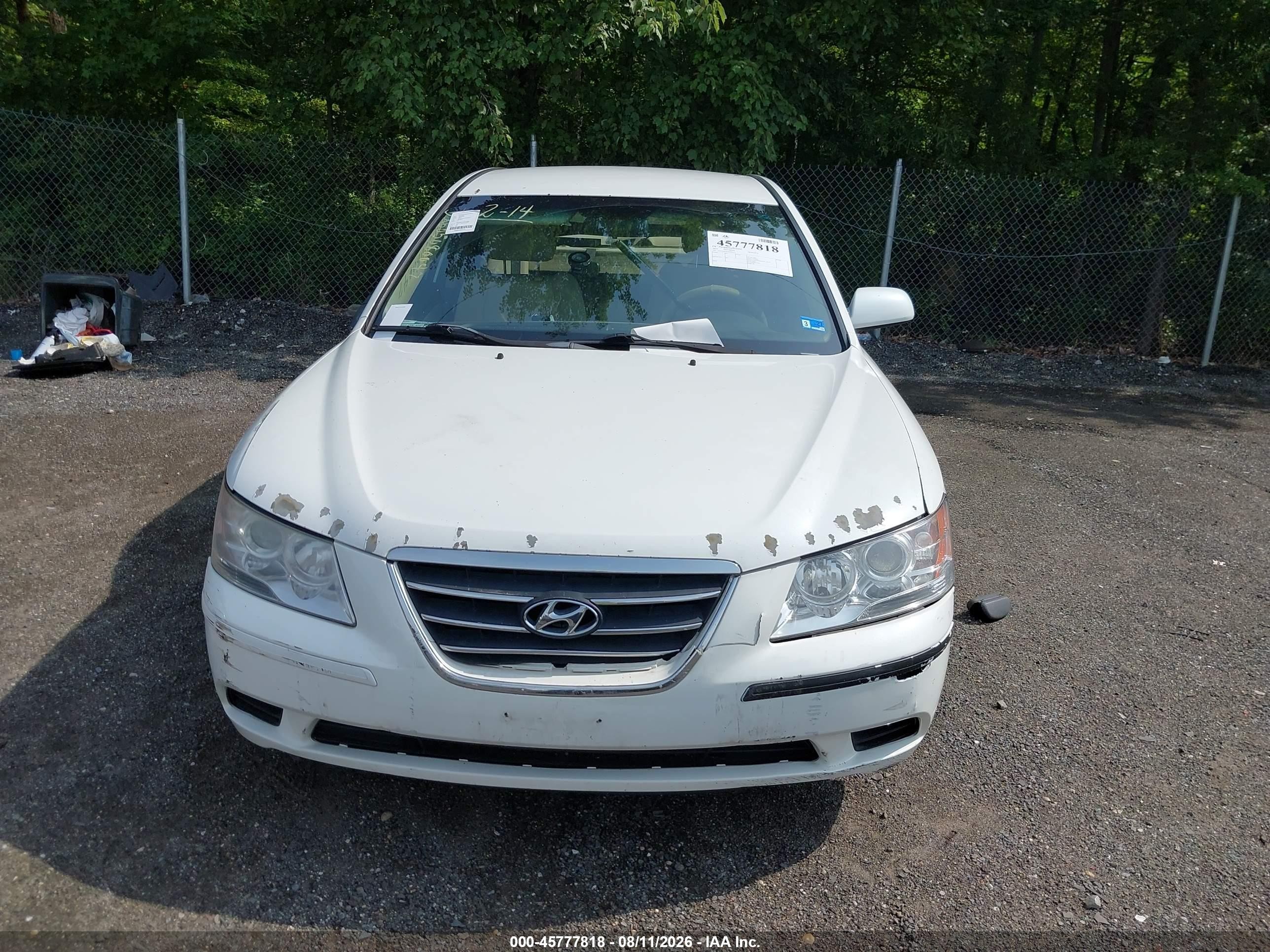 2010 Hyundai Sonata Gls White vin: 5NPET4AC8AH638417