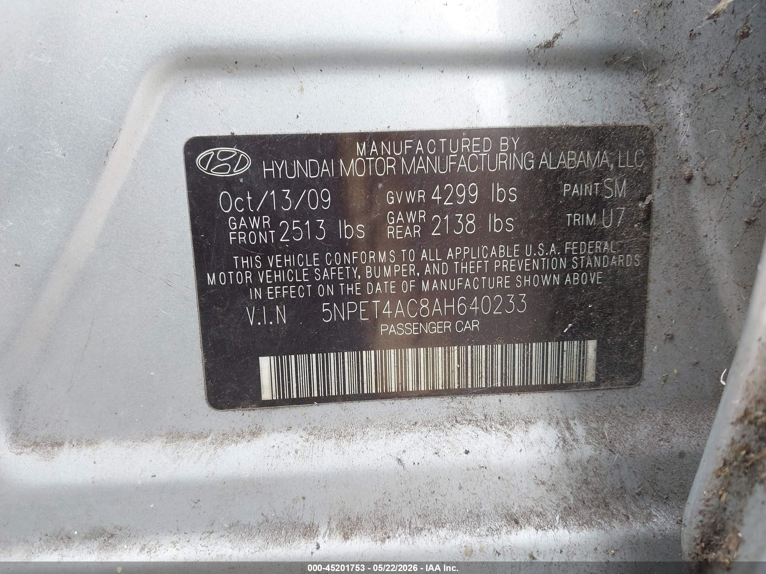 2010 Hyundai Sonata Gls Silver vin: 5NPET4AC8AH640233