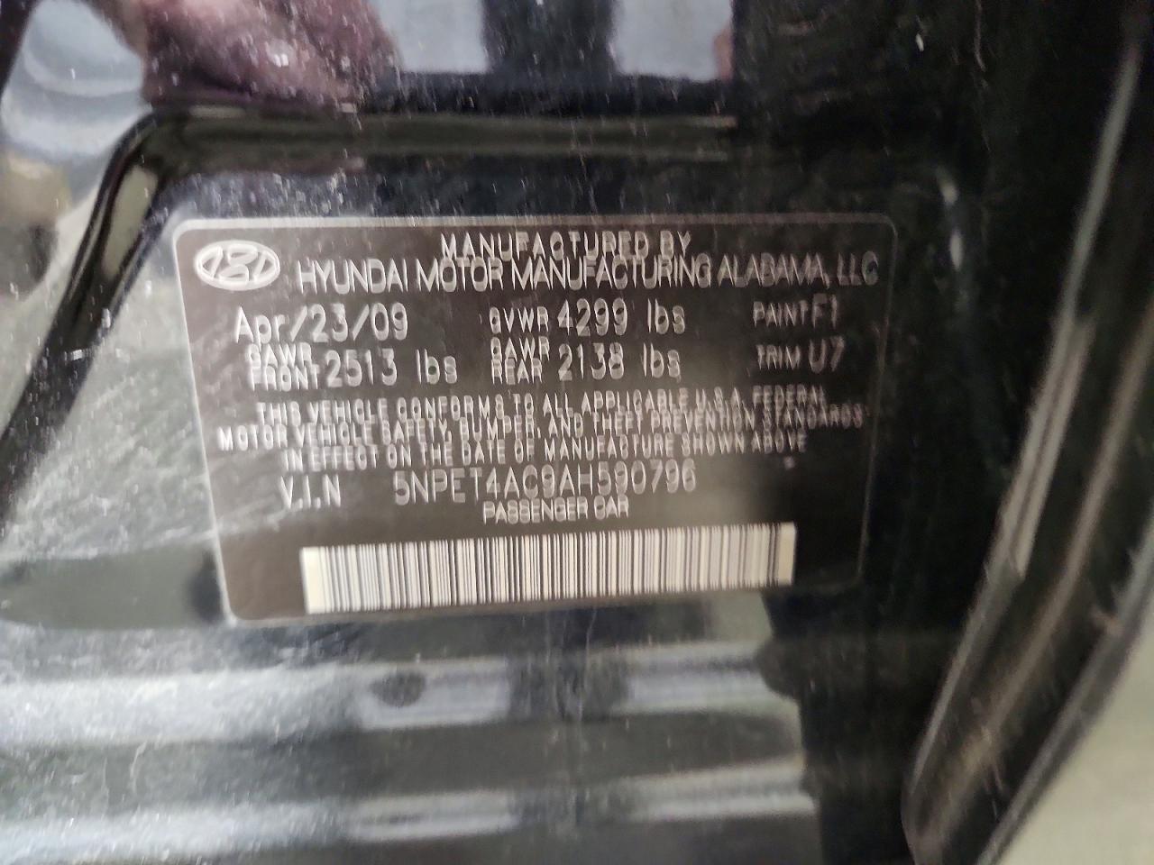 2010 Hyundai Sonata Gls Black vin: 5NPET4AC9AH590796