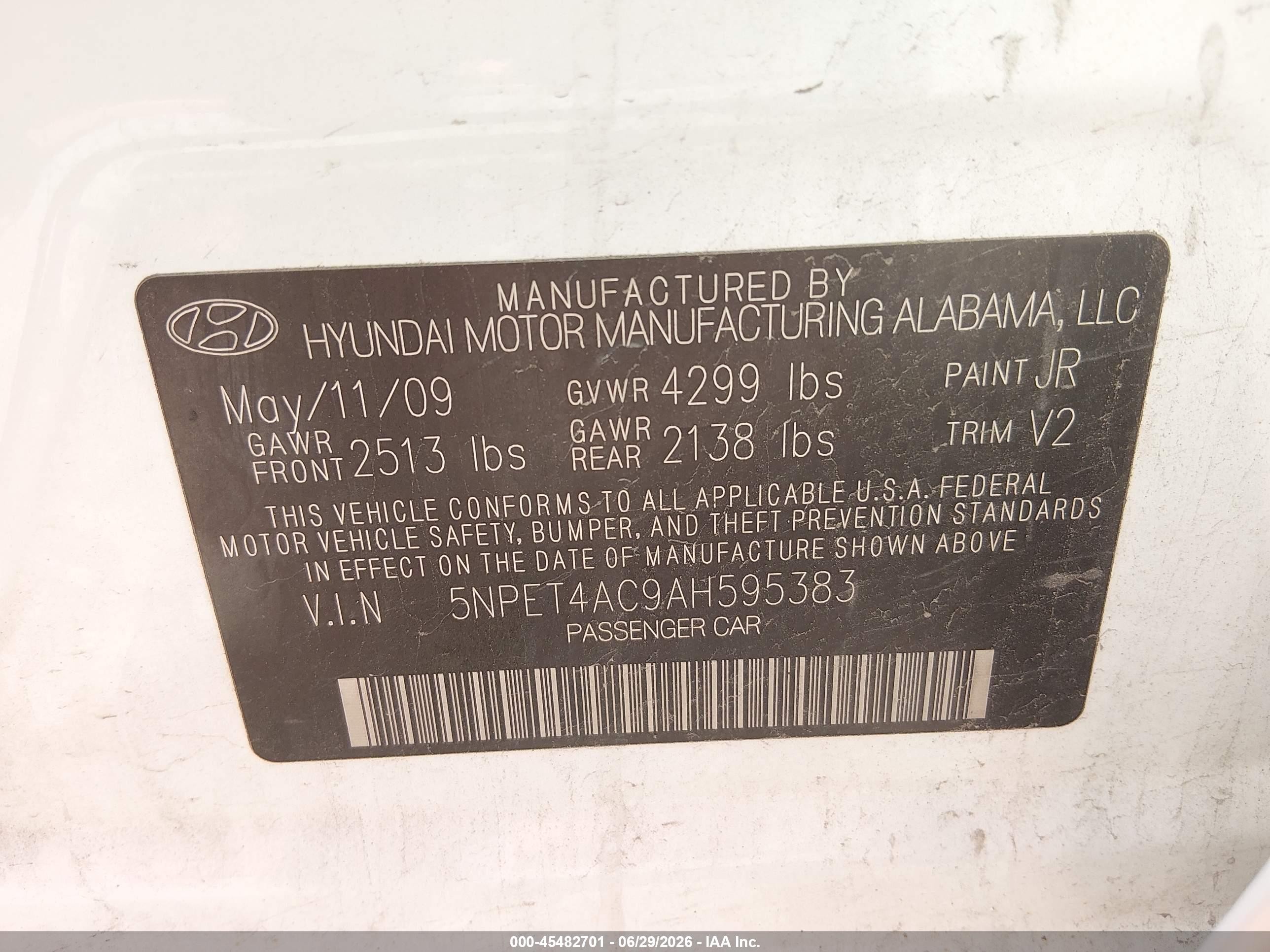 2010 Hyundai Sonata Gls Белый vin: 5NPET4AC9AH595383