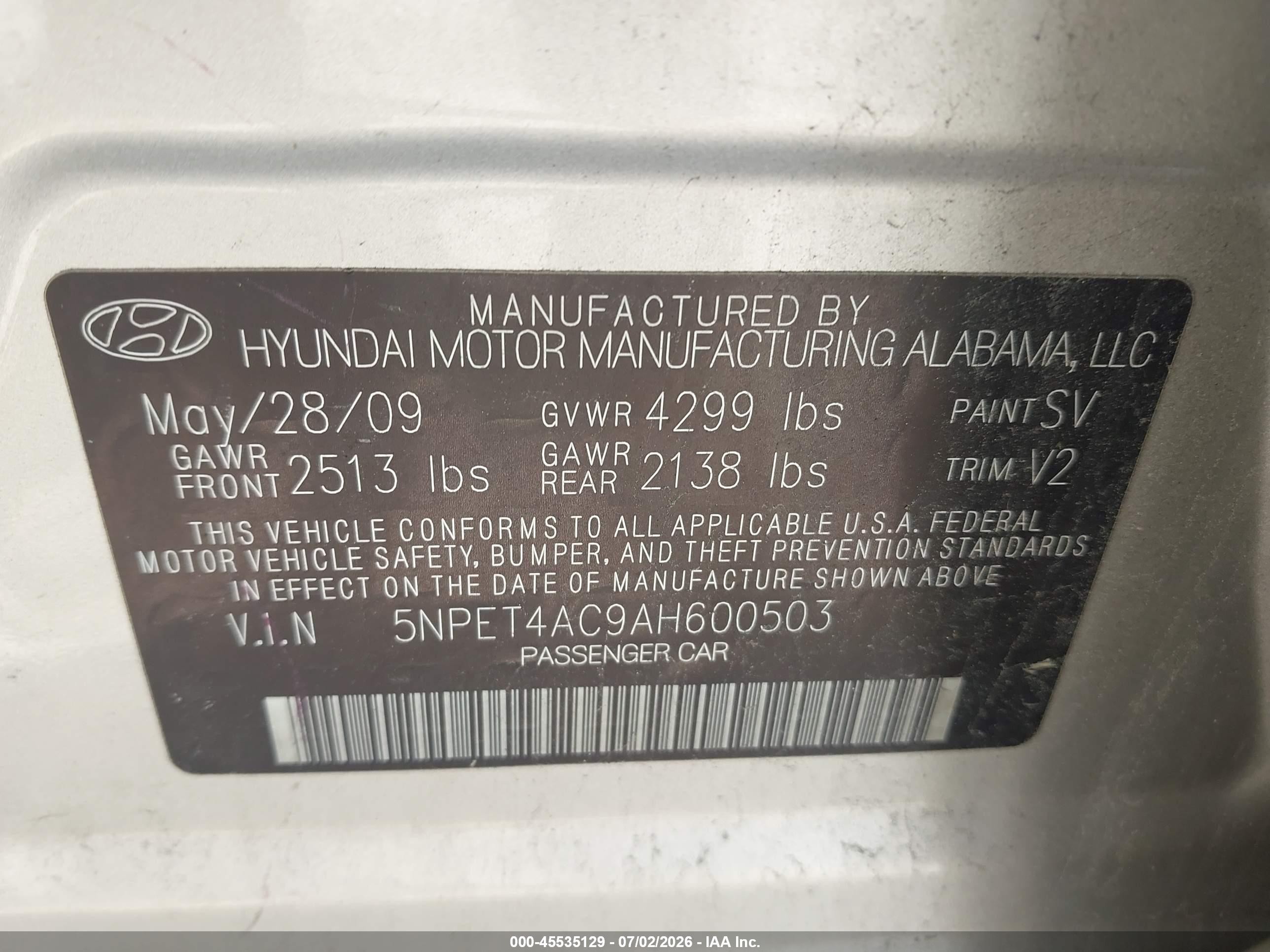 2010 Hyundai Sonata Gls Beige vin: 5NPET4AC9AH600503