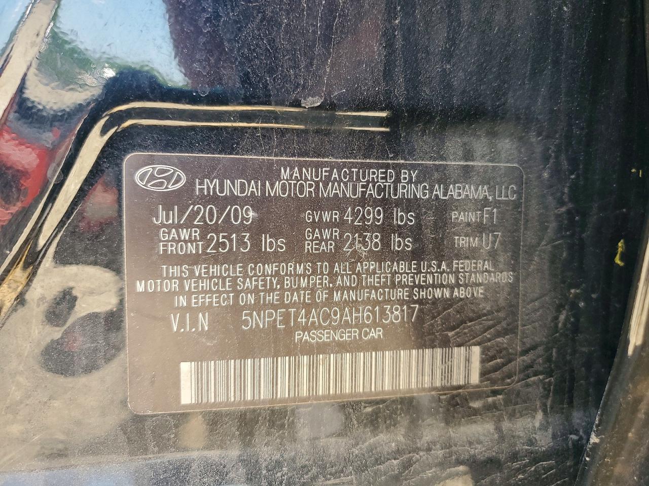 2010 Hyundai Sonata Gls Black vin: 5NPET4AC9AH613817