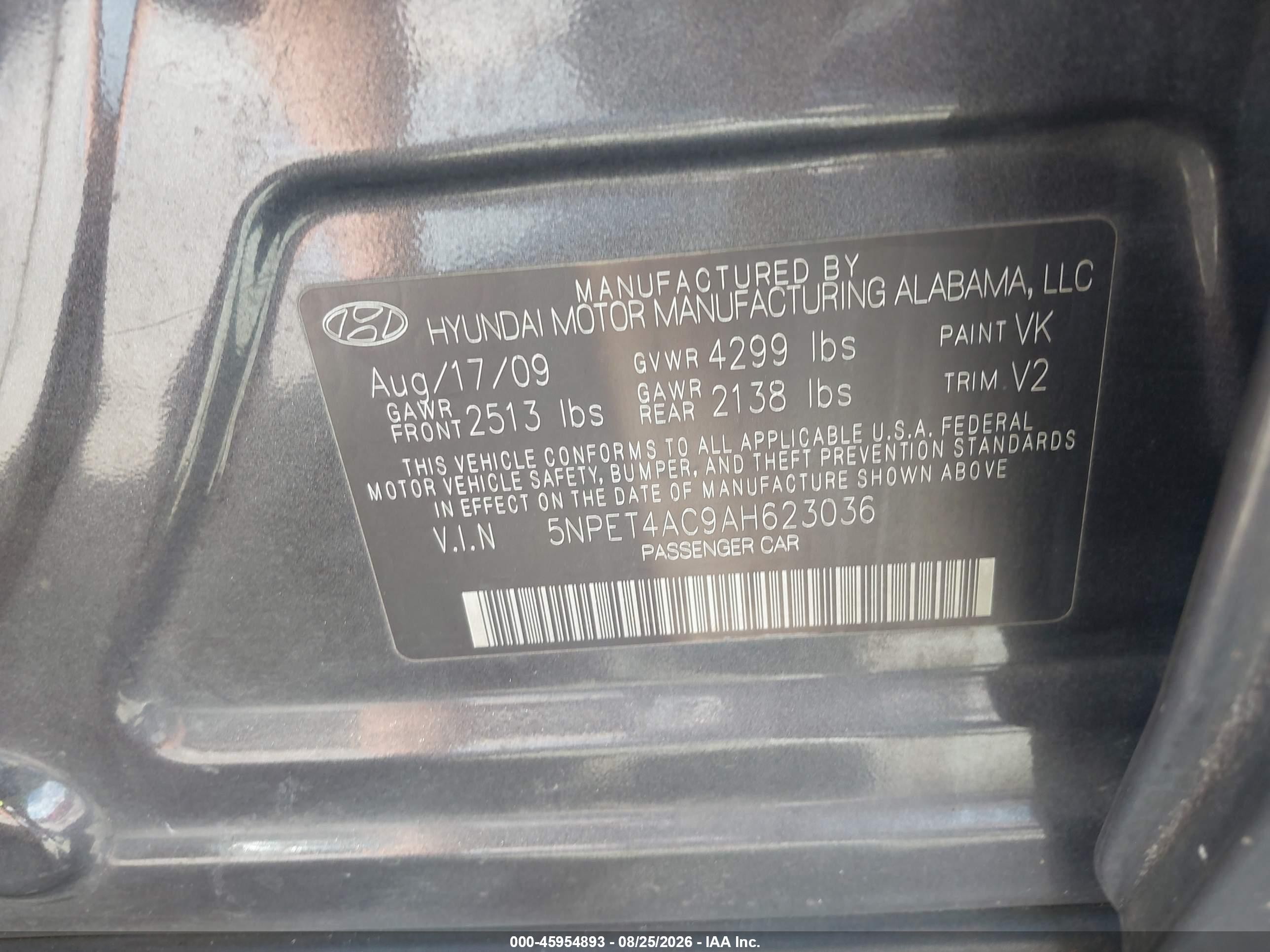 2010 Hyundai Sonata Gls Black vin: 5NPET4AC9AH623036