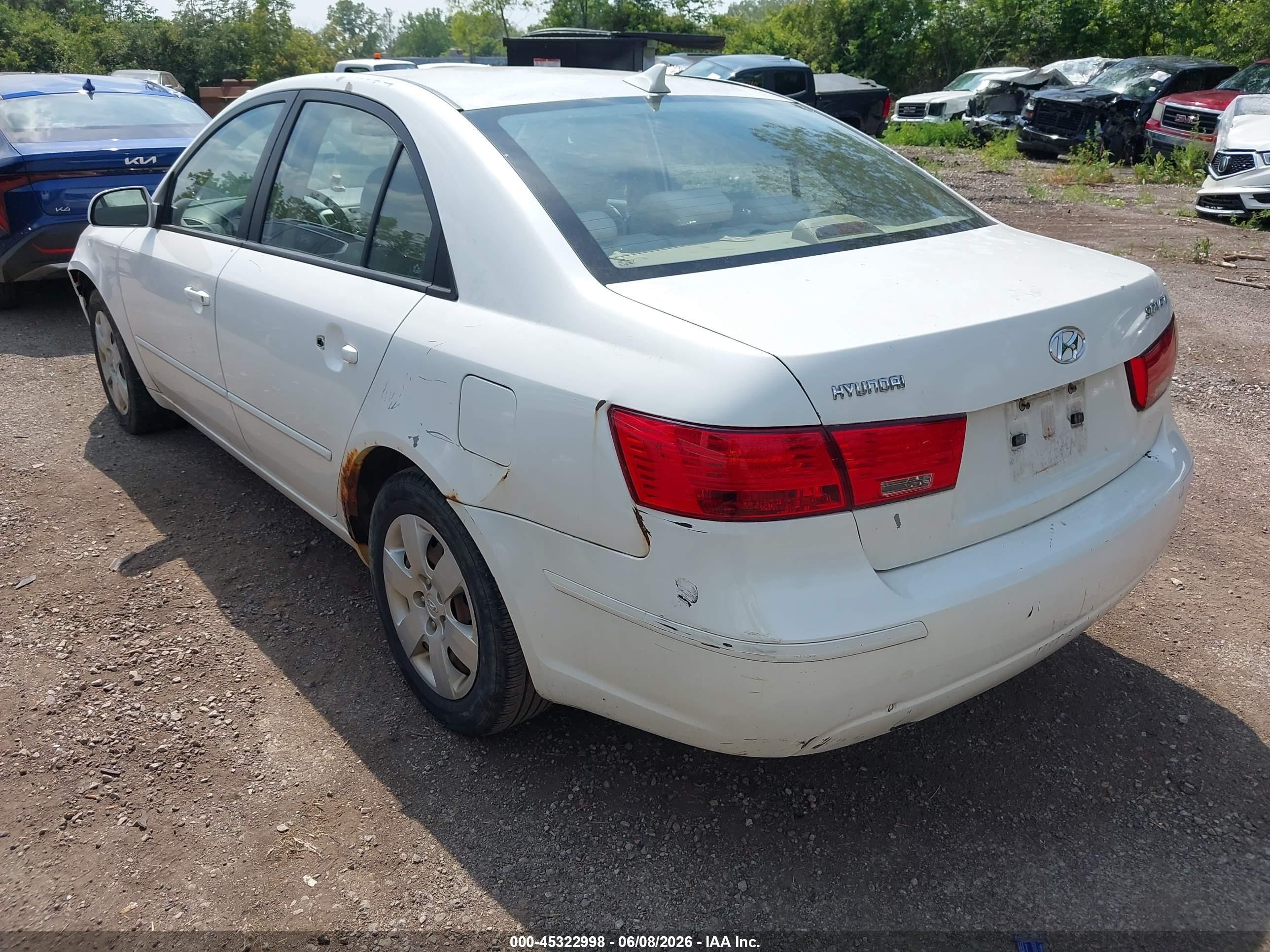2010 Hyundai Sonata Gls White vin: 5NPET4AC9AH654464
