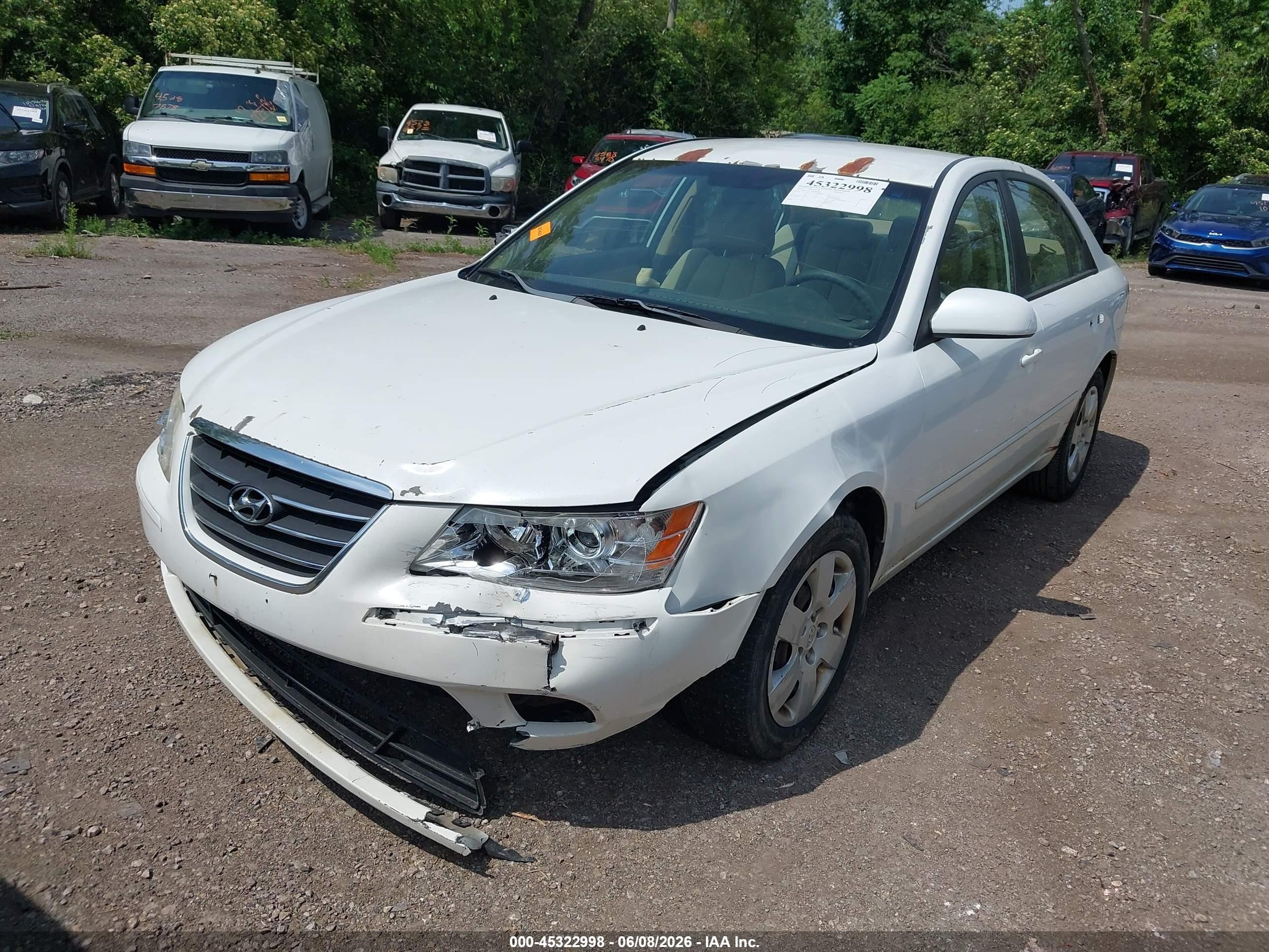 2010 Hyundai Sonata Gls White vin: 5NPET4AC9AH654464