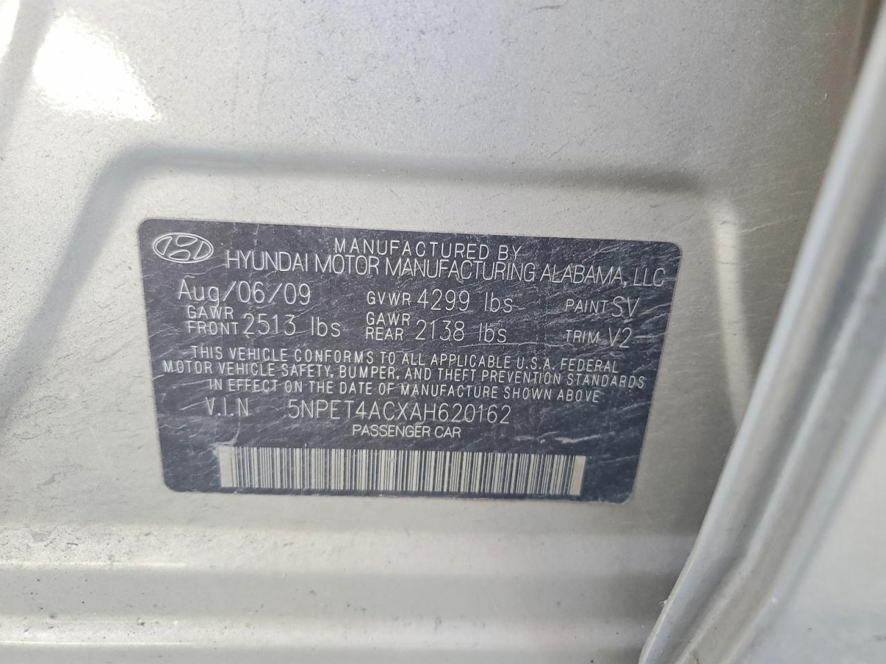 2010 Hyundai Sonata Gls Gold vin: 5NPET4ACXAH620162