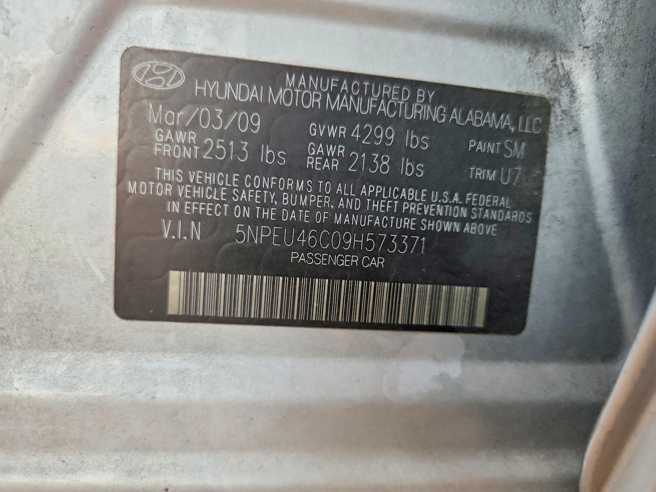 2009 Hyundai Sonata Limited Silver vin: 5NPEU46C09H573371
