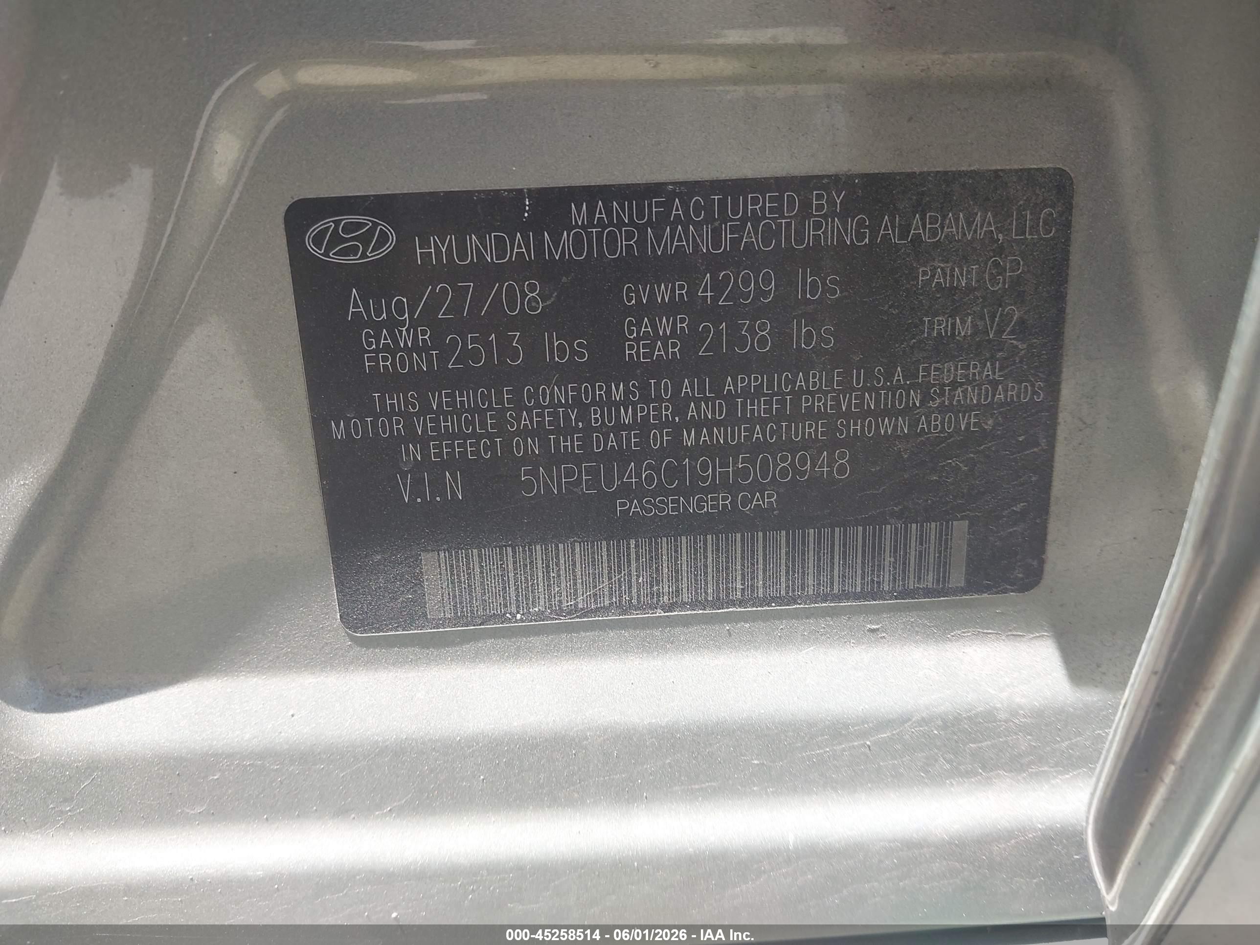 2009 Hyundai Sonata Limited Зеленый vin: 5NPEU46C19H508948