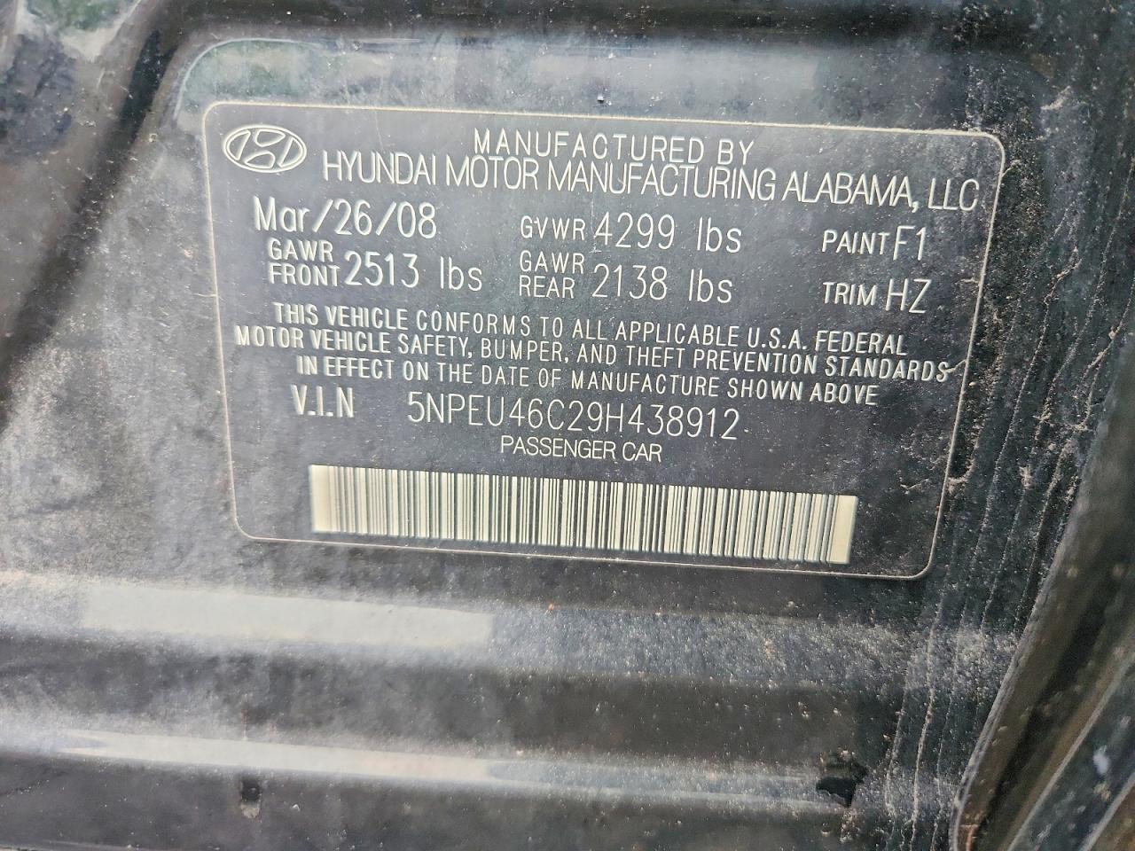 2009 Hyundai Sonata Черный vin: 5NPEU46C29H438912