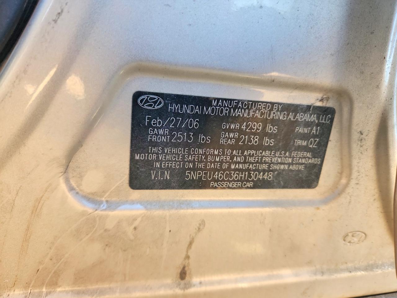 2006 Hyundai Sonata Gls Beige vin: 5NPEU46C36H130448