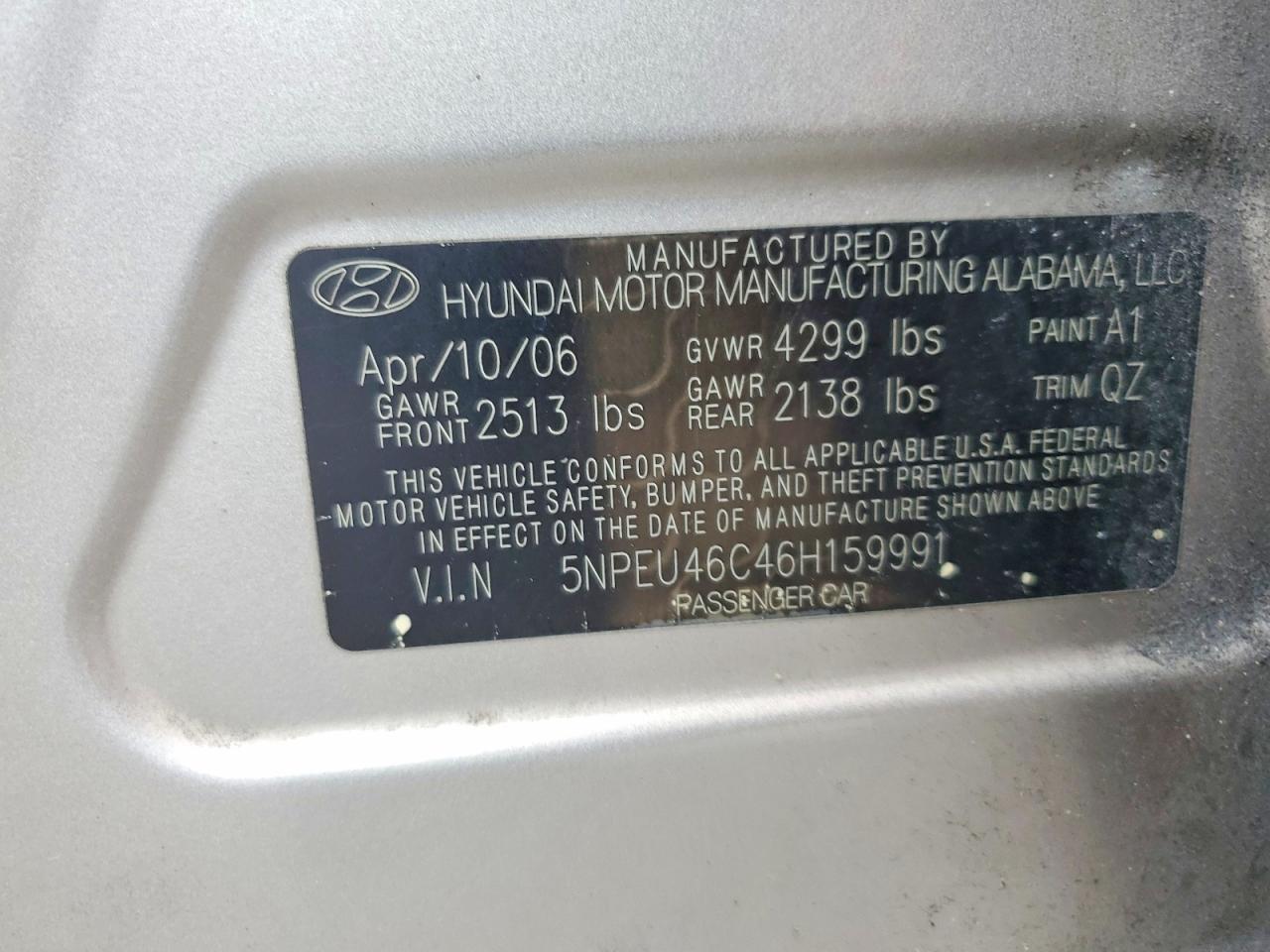 2006 Hyundai Sonata Gls Beige vin: 5NPEU46C46H159991