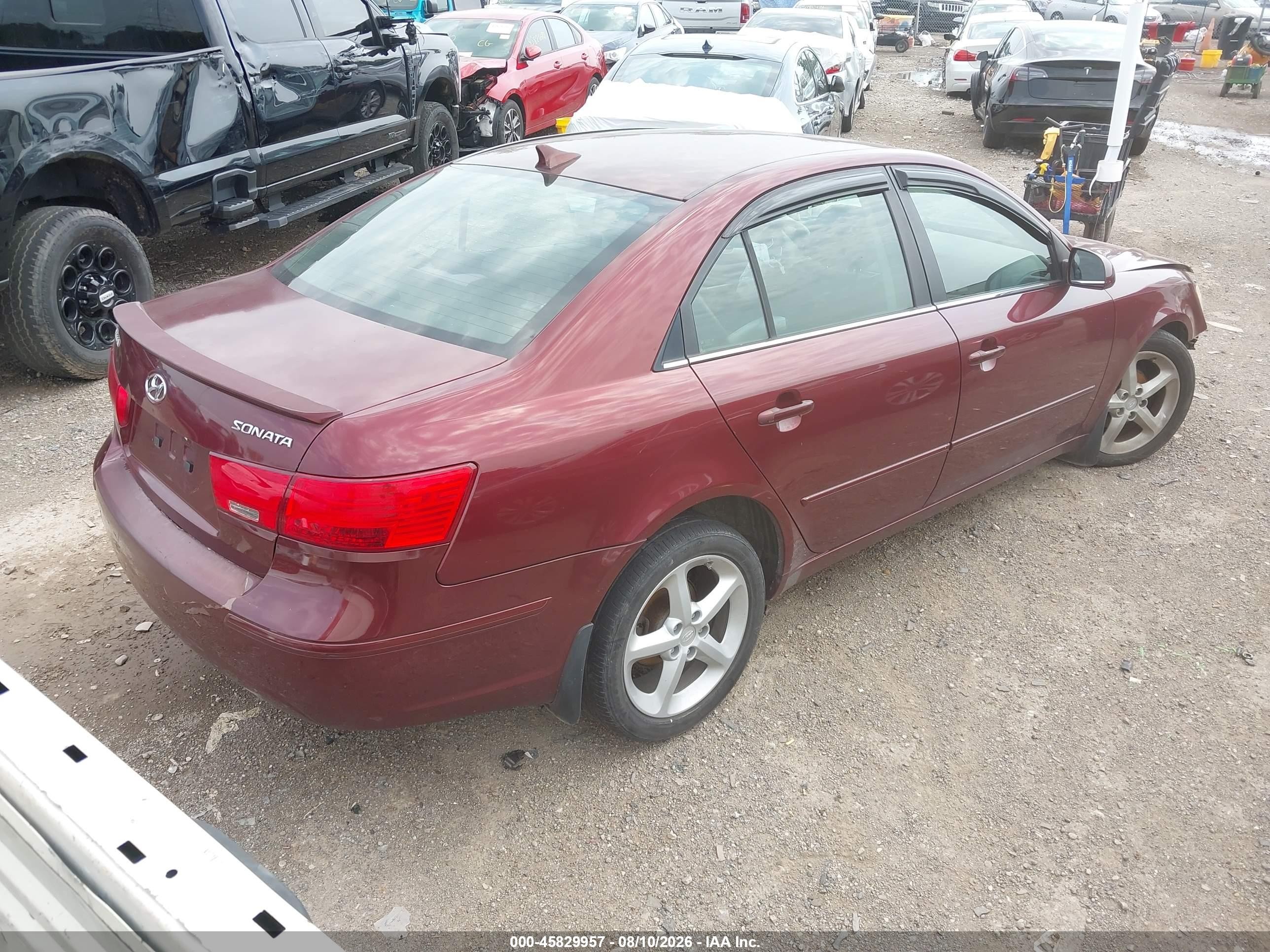 2009 Hyundai Sonata Se Красный vin: 5NPEU46C49H510967